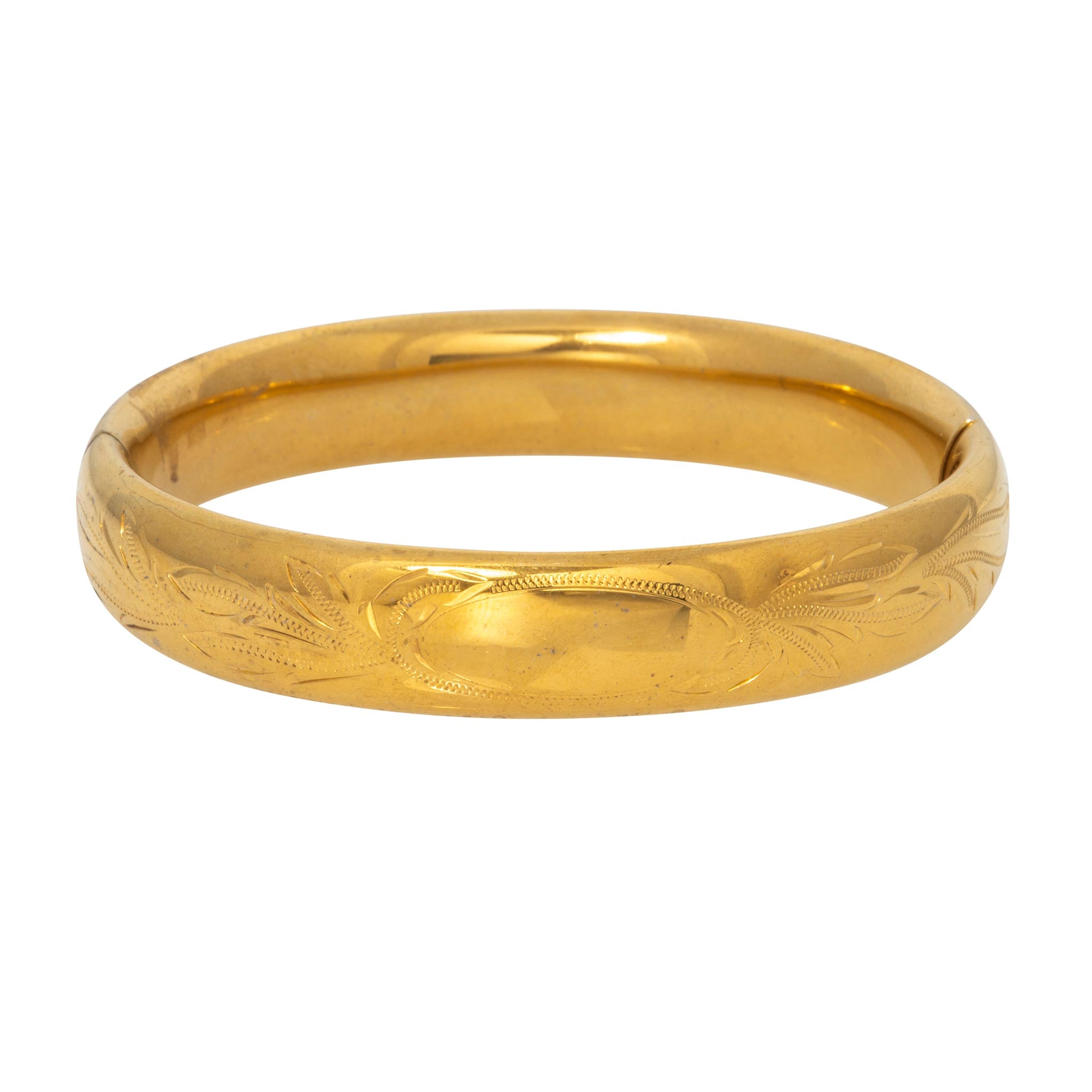 Vintage Engraved Gold Vermeil Bangle