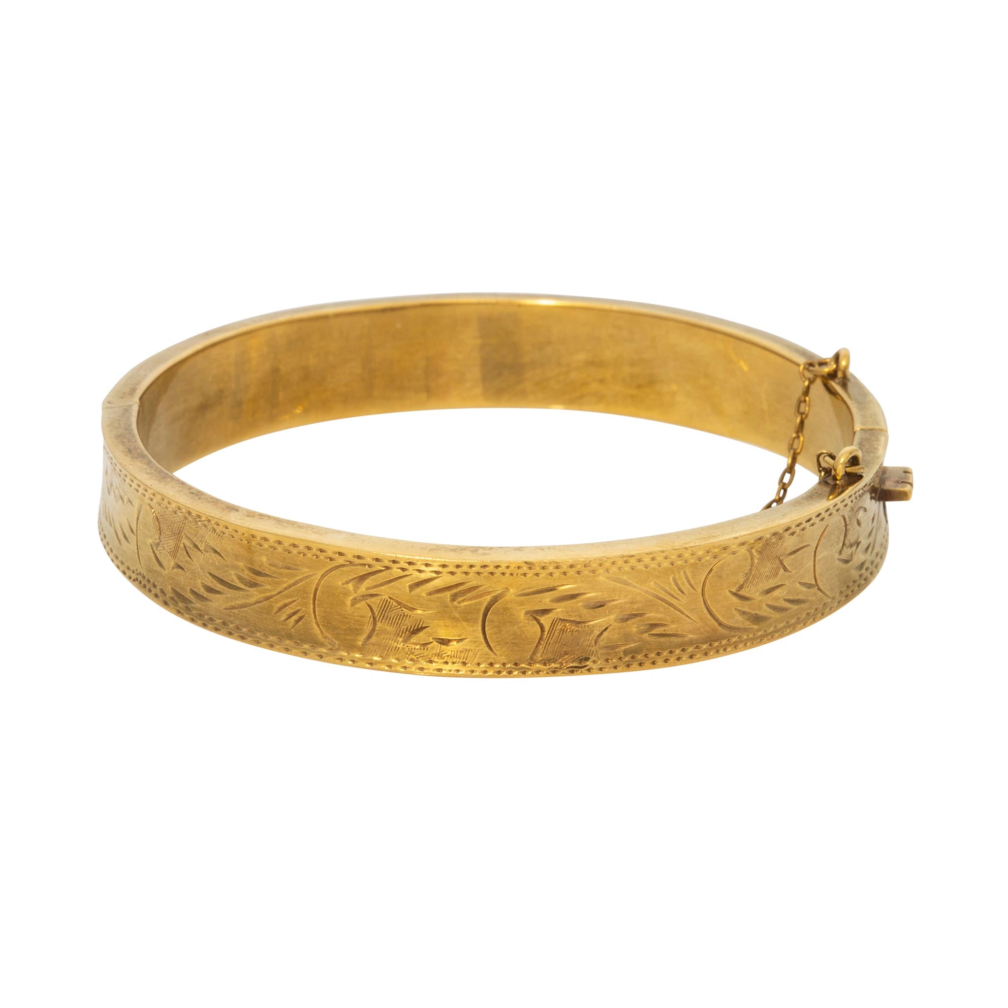 Vintage Engraved Gold Vermeil Bangle