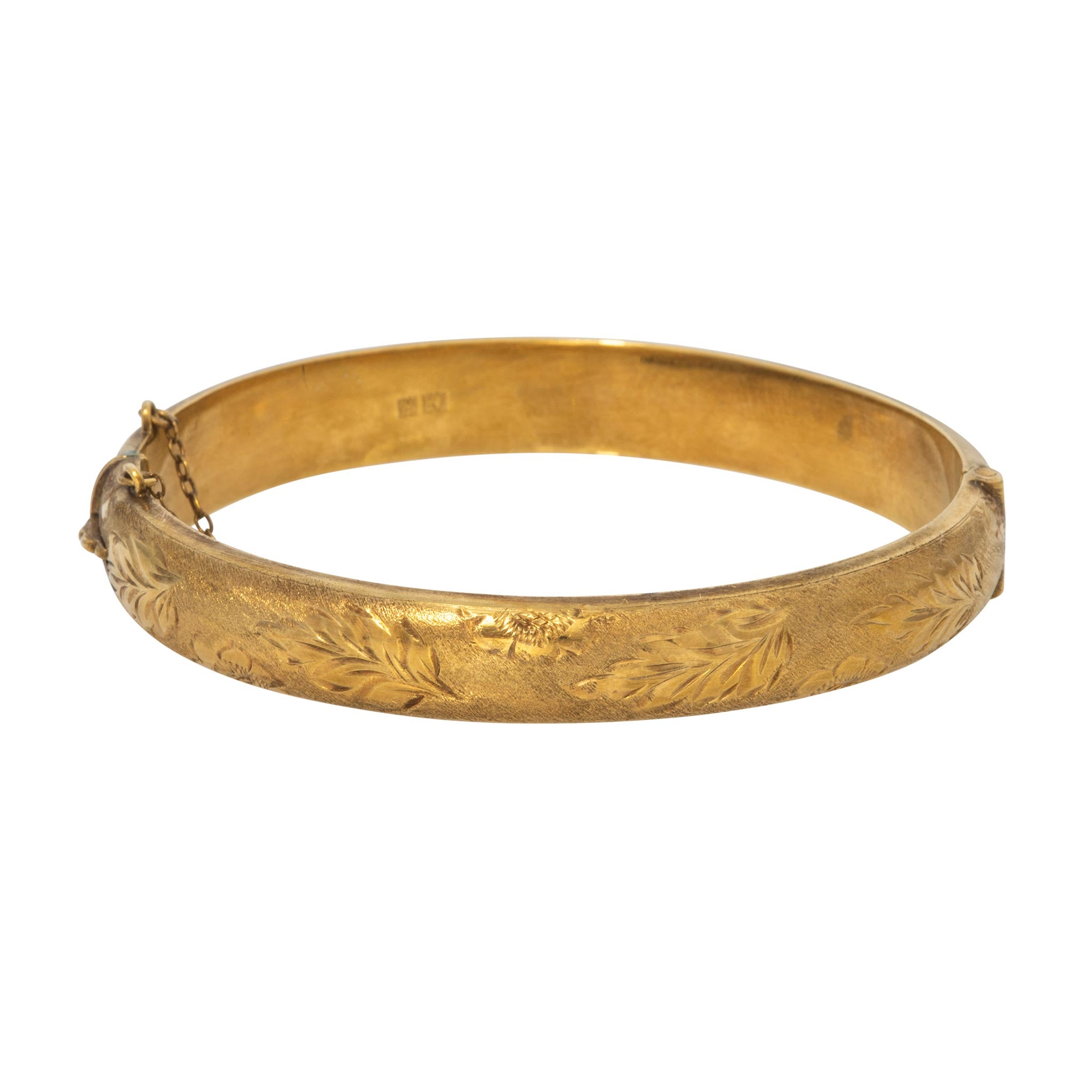 Vintage Engraved Gold Vermeil Bangle
