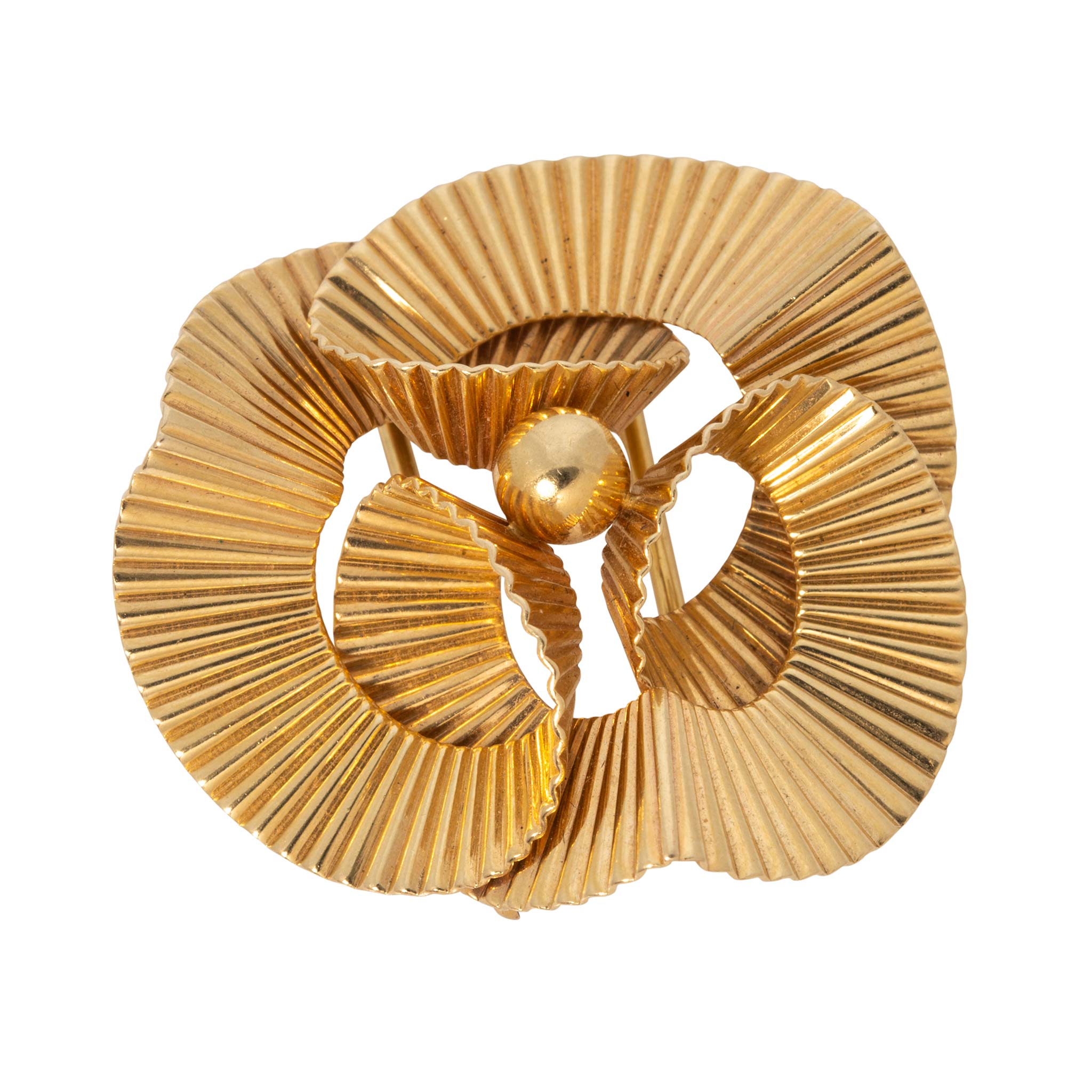 Estate Tiffany & Co 14K Yellow Gold Ribbon Brooch