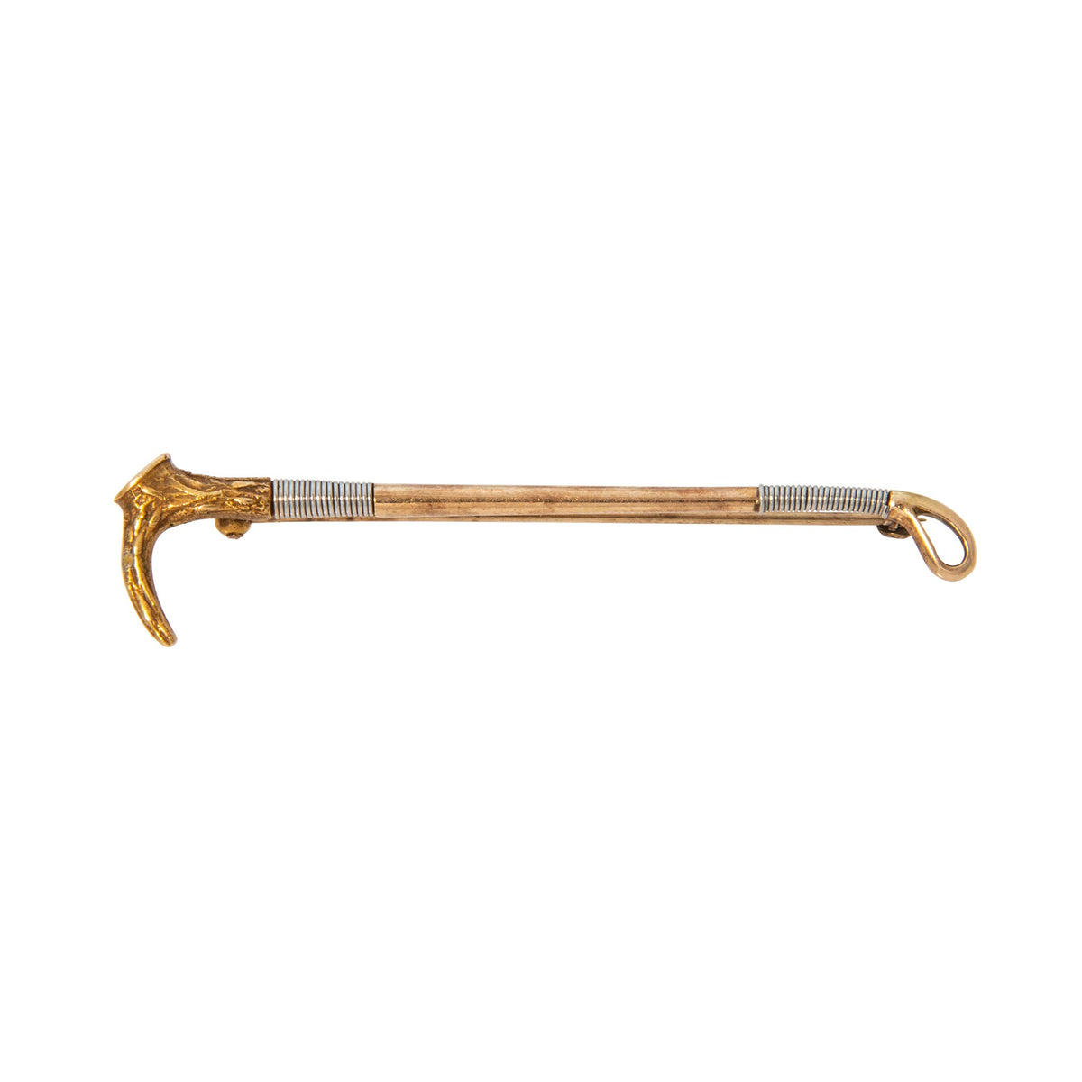 Victorian Style 14K Gold Riding Crop Brooch Pin