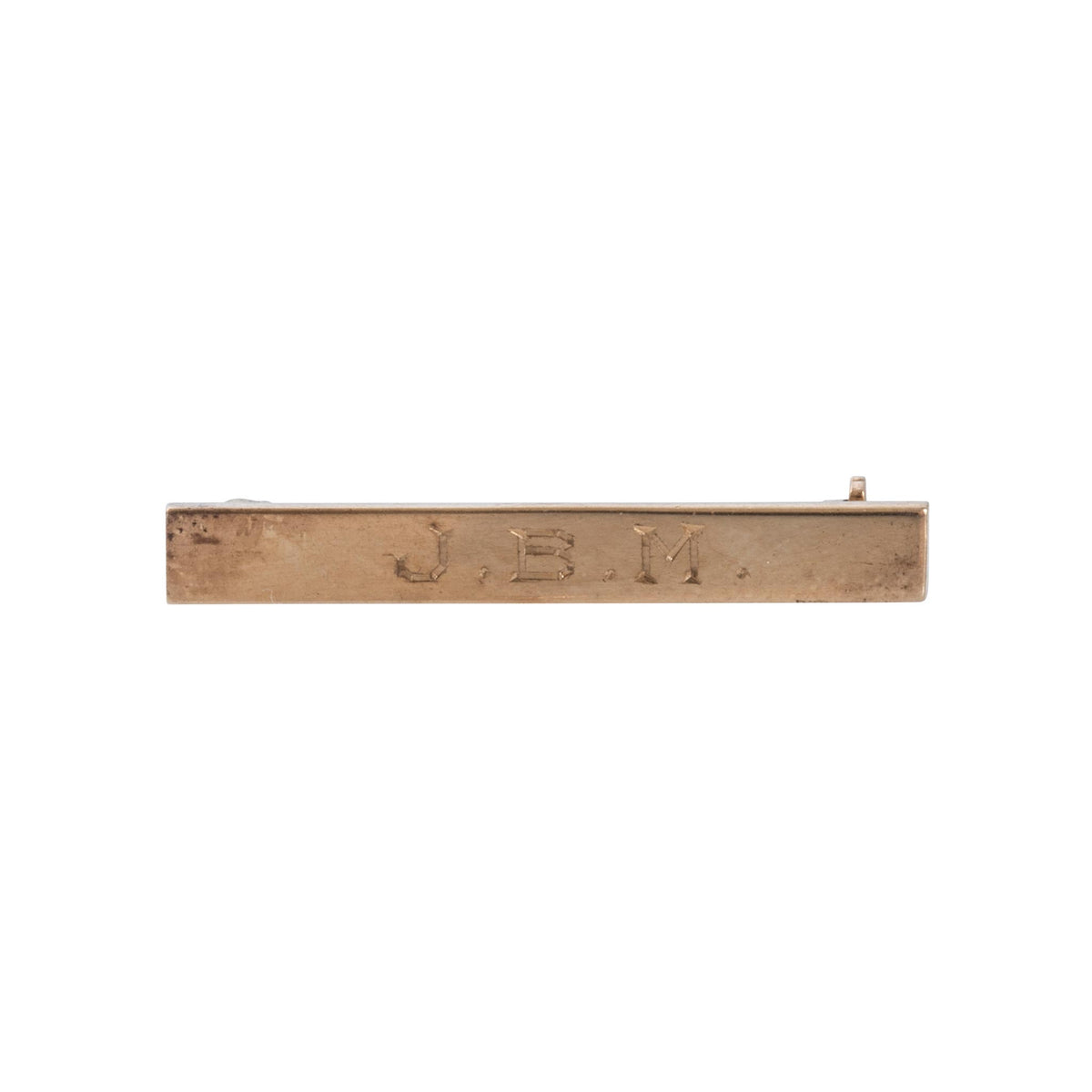 Estate 'JBM' Engraved 14K Gold Baby Bar Pin