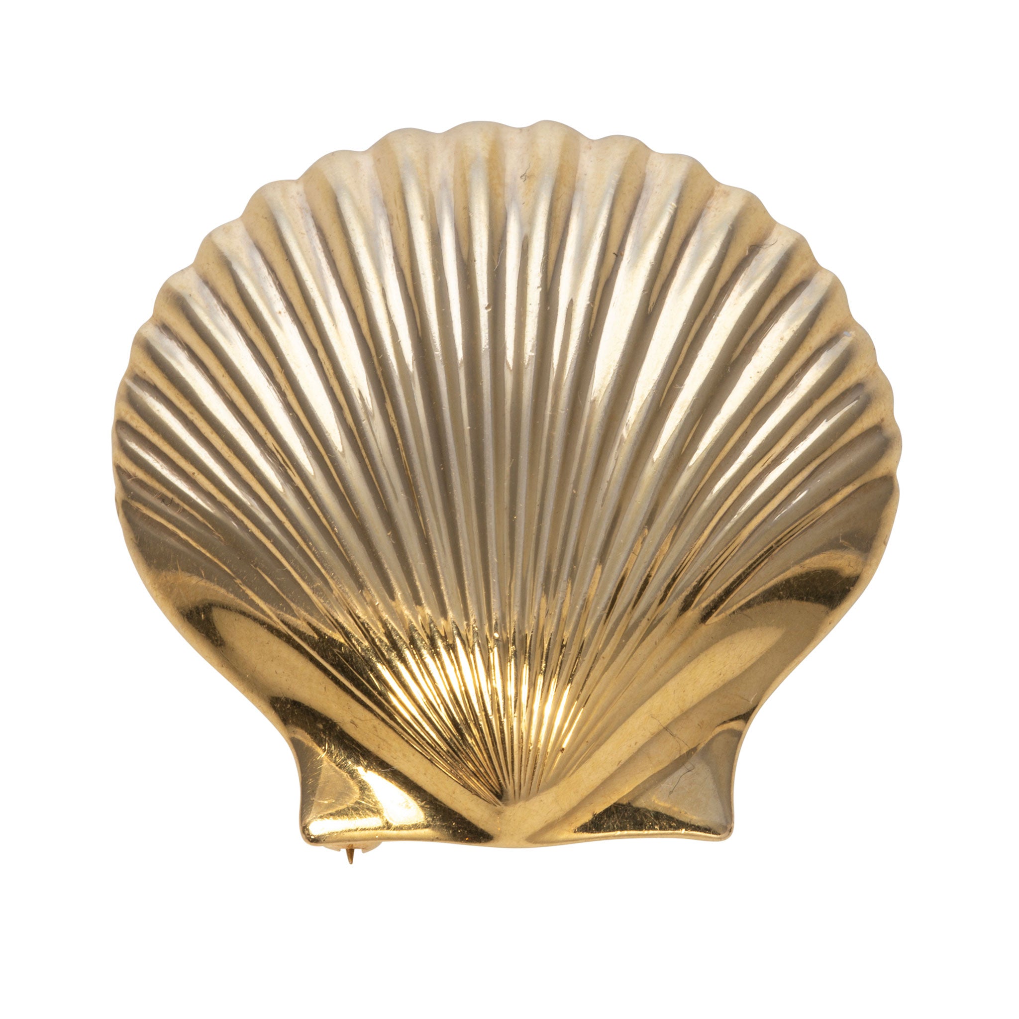 Estate Tiffany & Co 14K Yellow Gold Seashell Pin