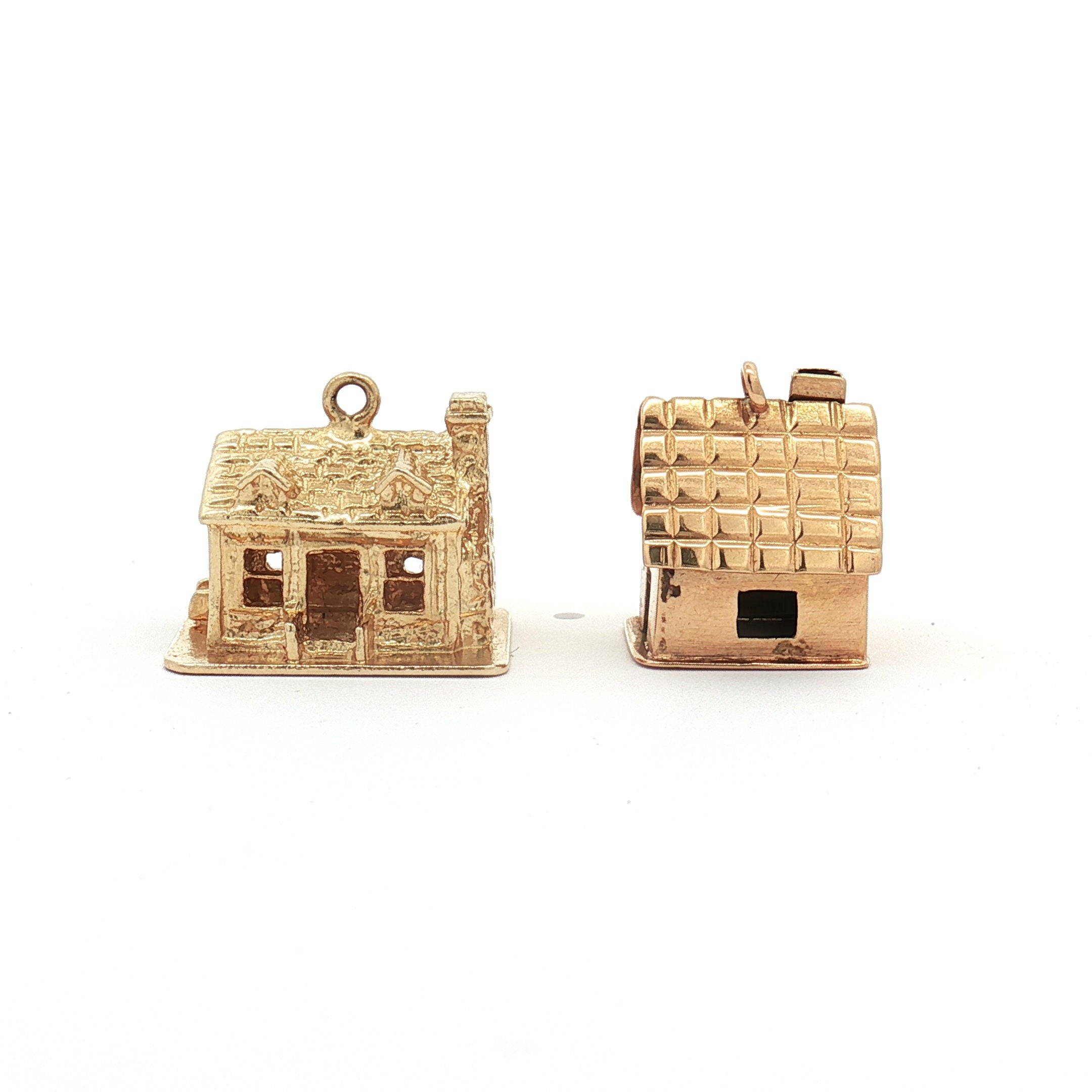 Vintage 14K Gold Cottage Charm, Vintage 18K Gold House Charm