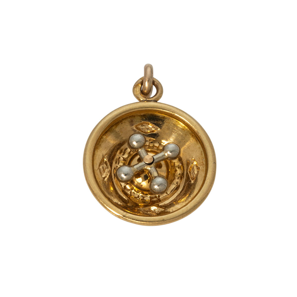 Vintage 14K Gold Roulette Wheel Charm