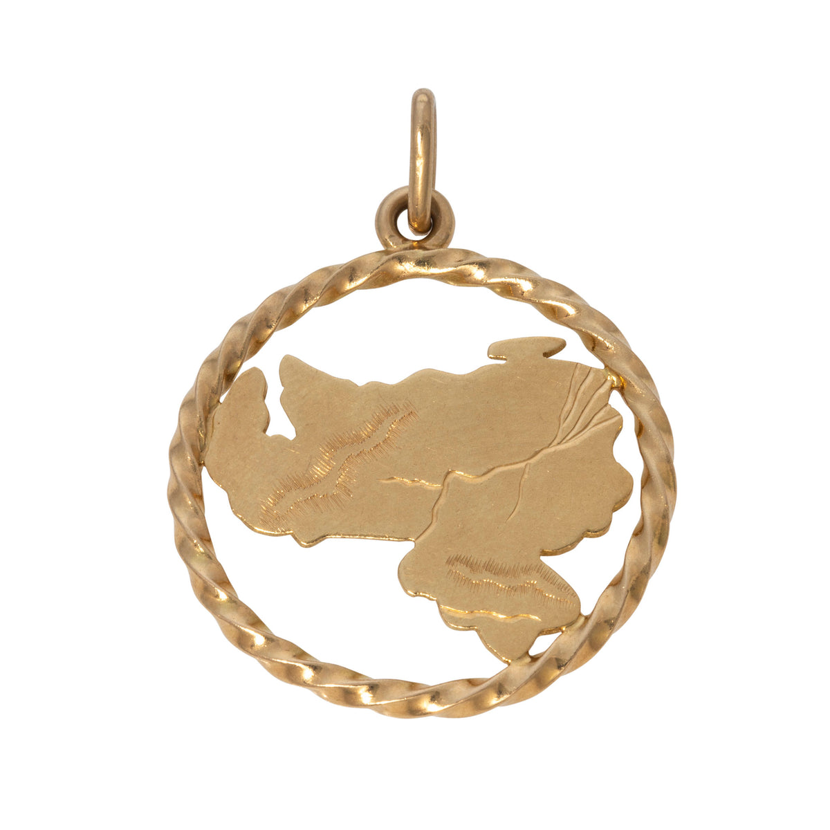 Vintage 18K Gold Venezuela Silhouette Charm