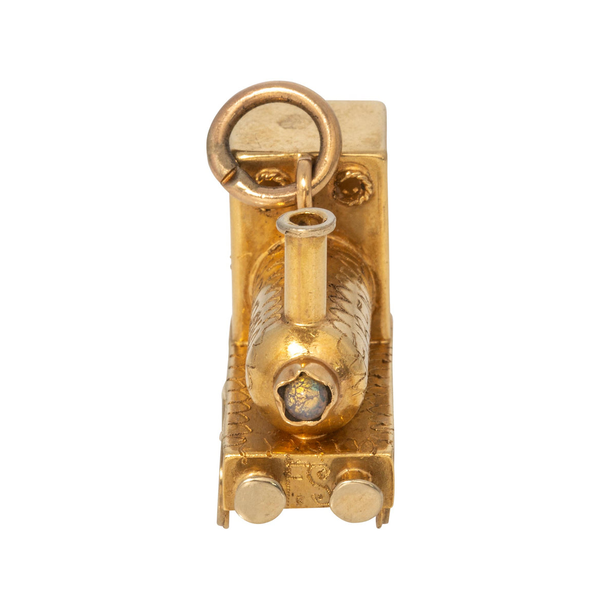 Vintage 18K Gold Multi-Stone Italian Locomotive Charm