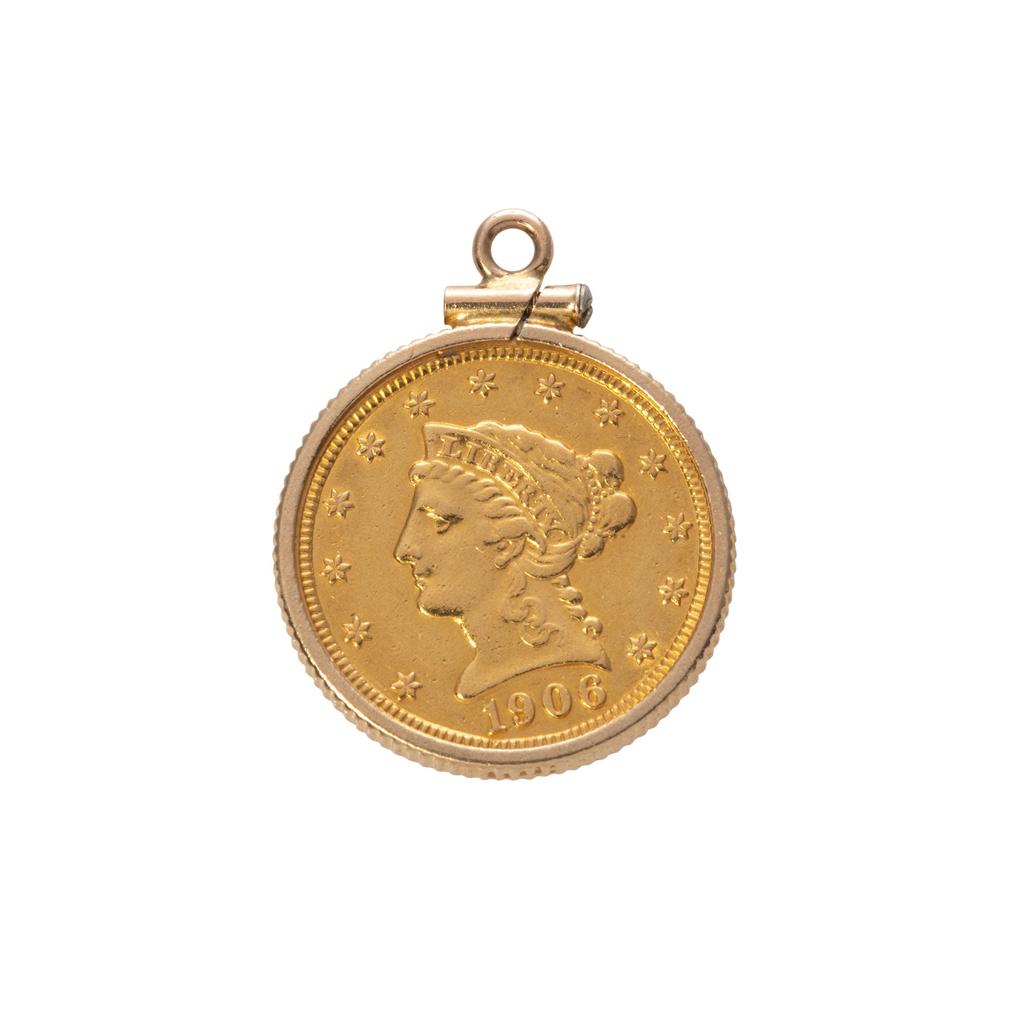 Estate 1906 Liberty Head Coin 10K Gold Charm