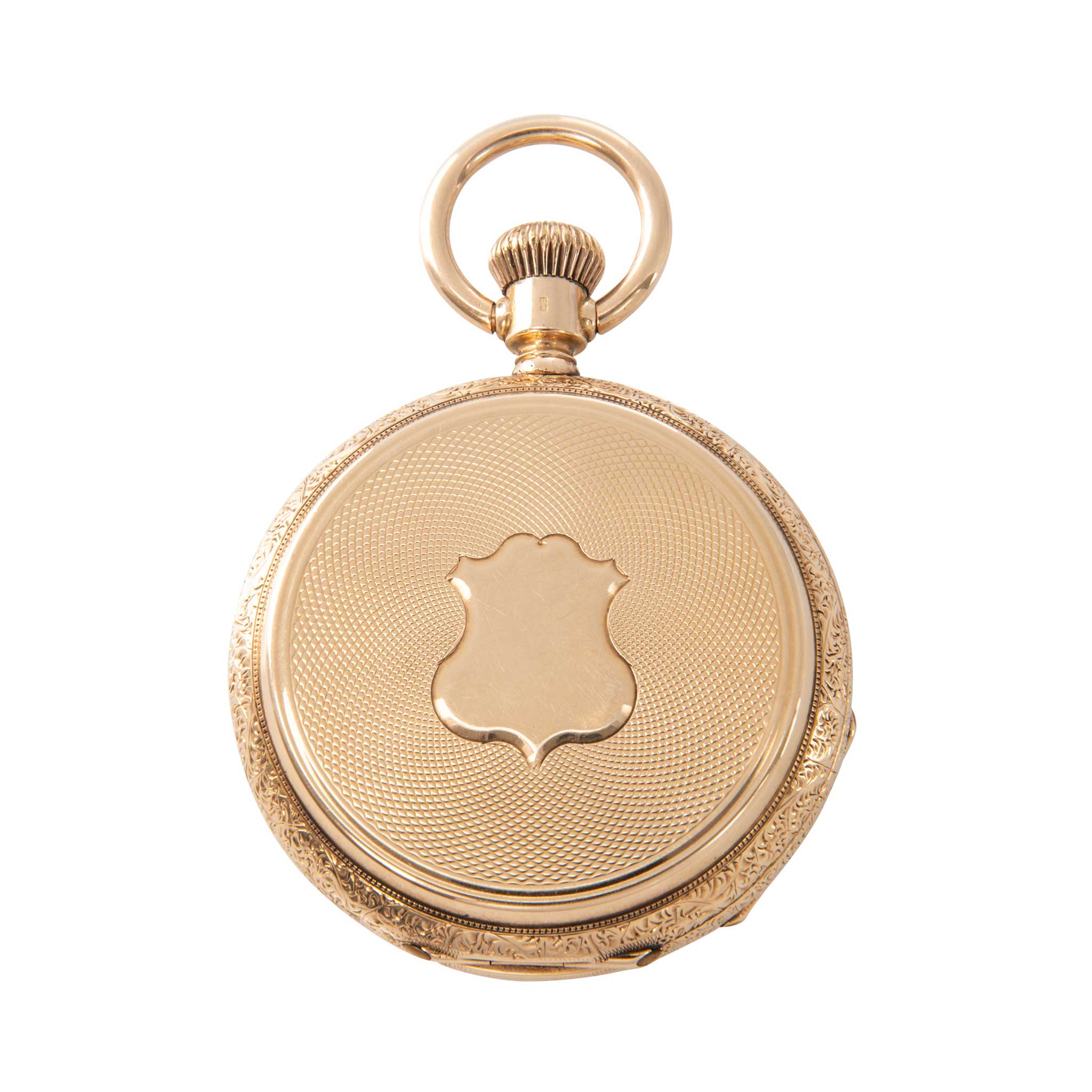 Victorian-Style 14K Yellow Gold Pocket Watch Locket Pendant