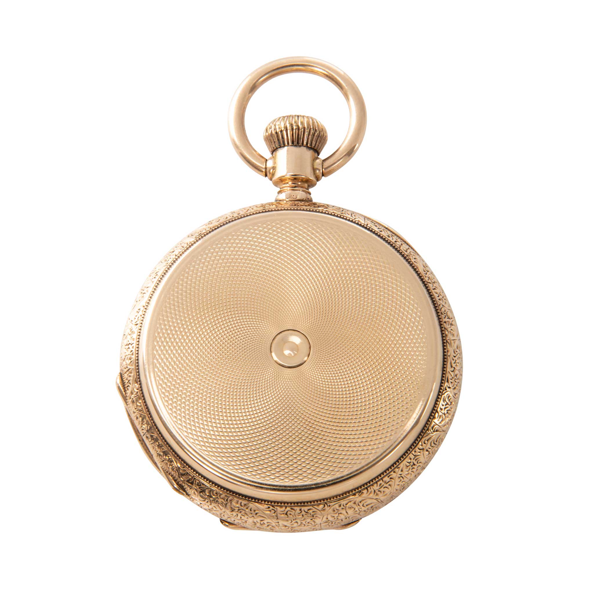 Victorian-Style 14K Yellow Gold Pocket Watch Locket Pendant