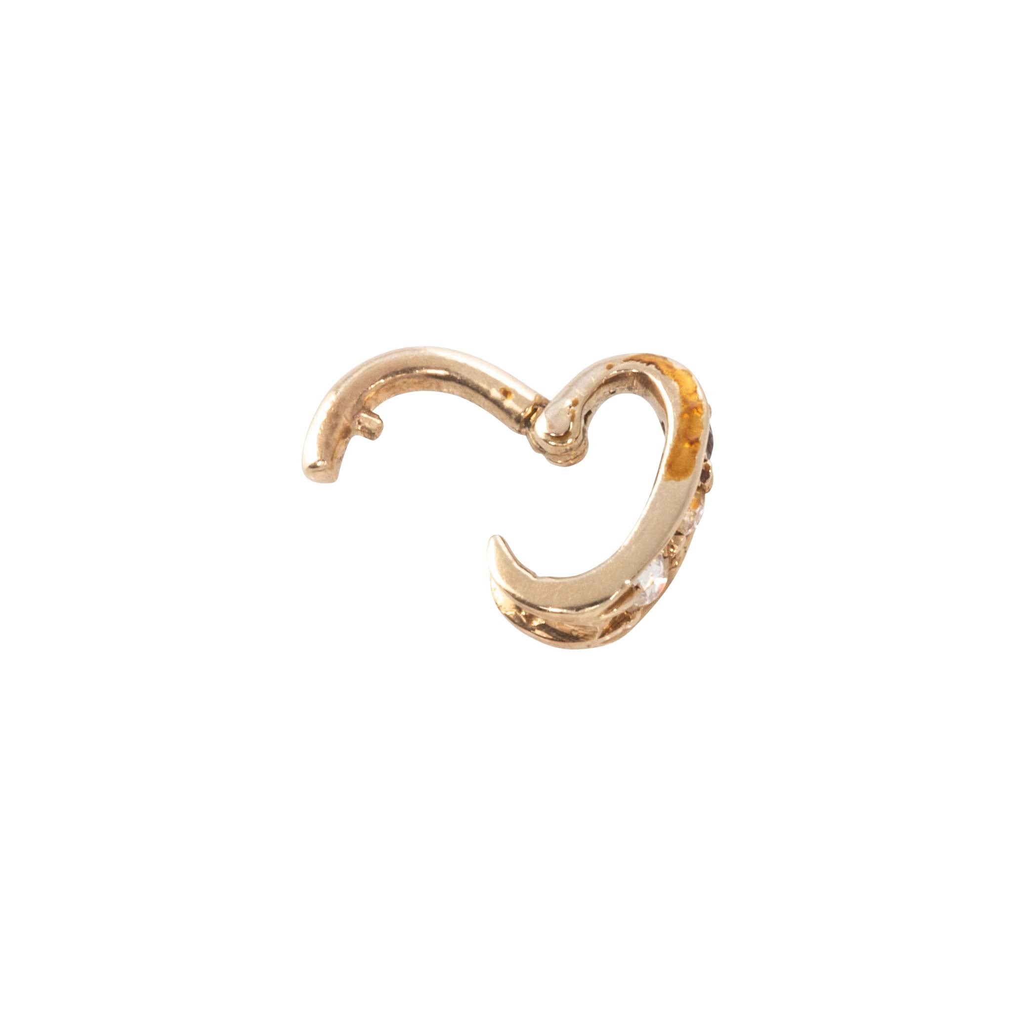 Victorian-Style Pearl Pavé 14K Gold Heart Pin/Pendant