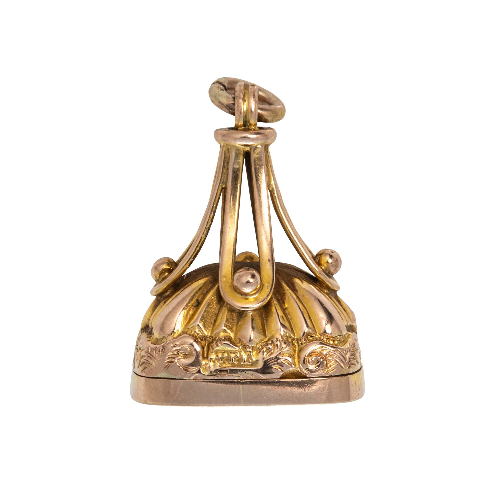 Victorian-Style 9K Gold Locket Fob Pendant