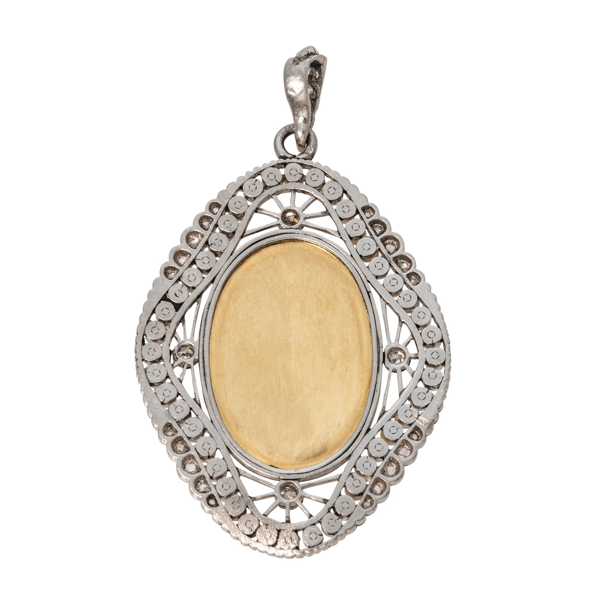 Antique Diamond & Seed Pearl Virgin Mary Pendant