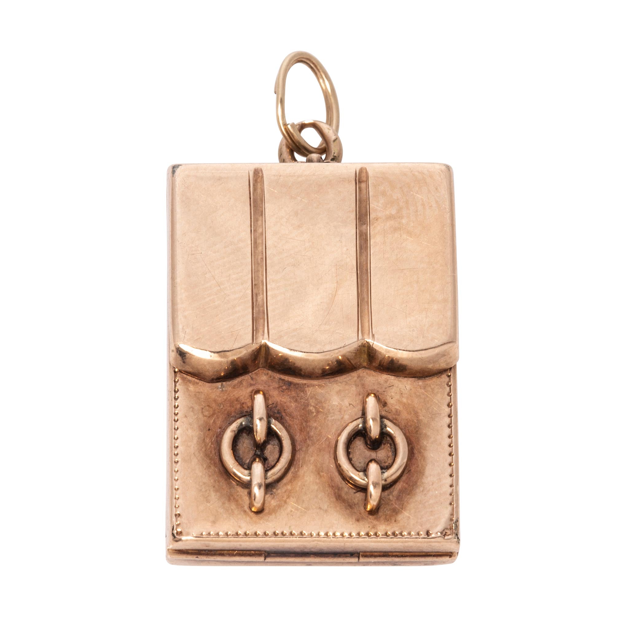 Victorian 14K Gold Rectangle Locket Pendant