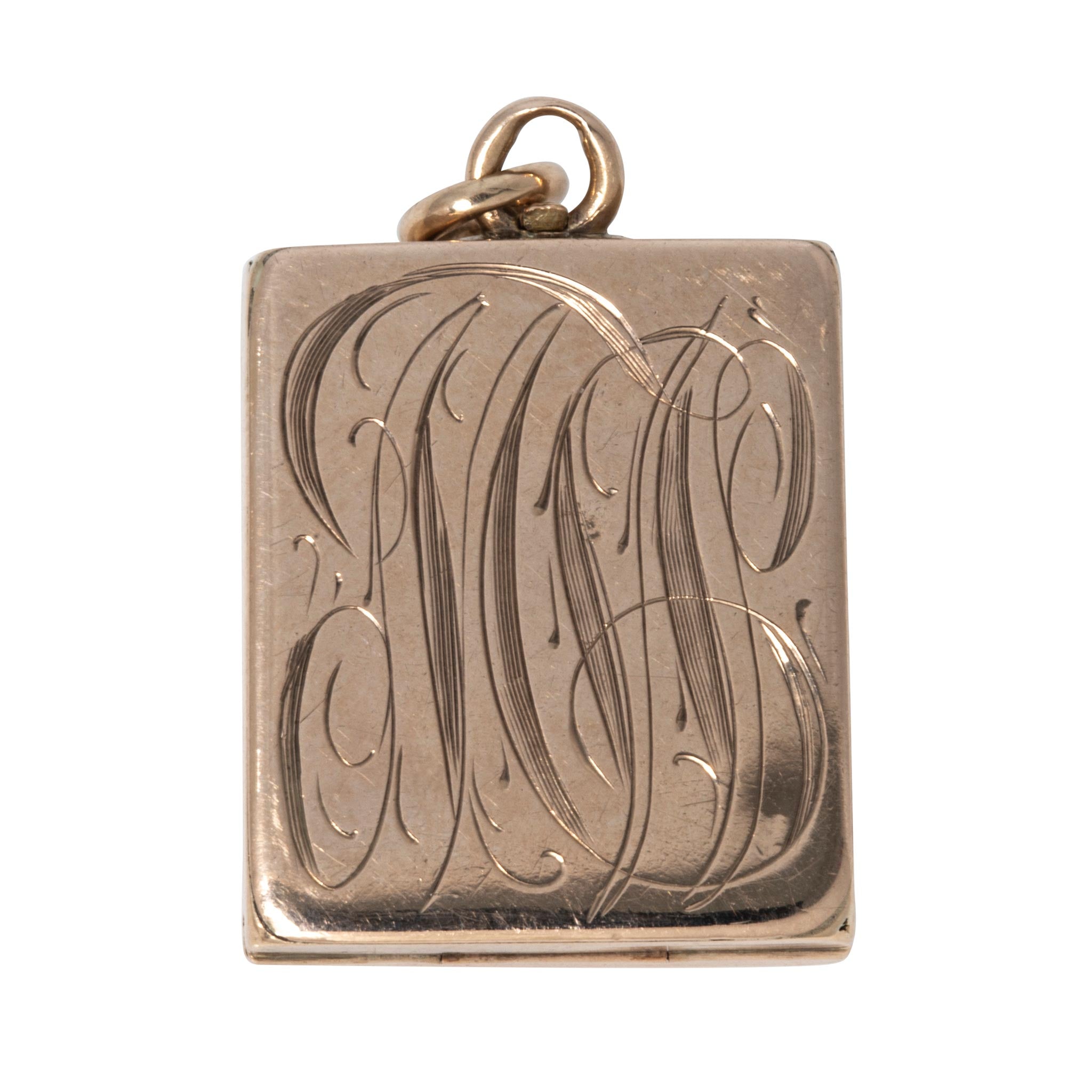 Victorian Diamond 10K Gold Rectangle Locket Pendant