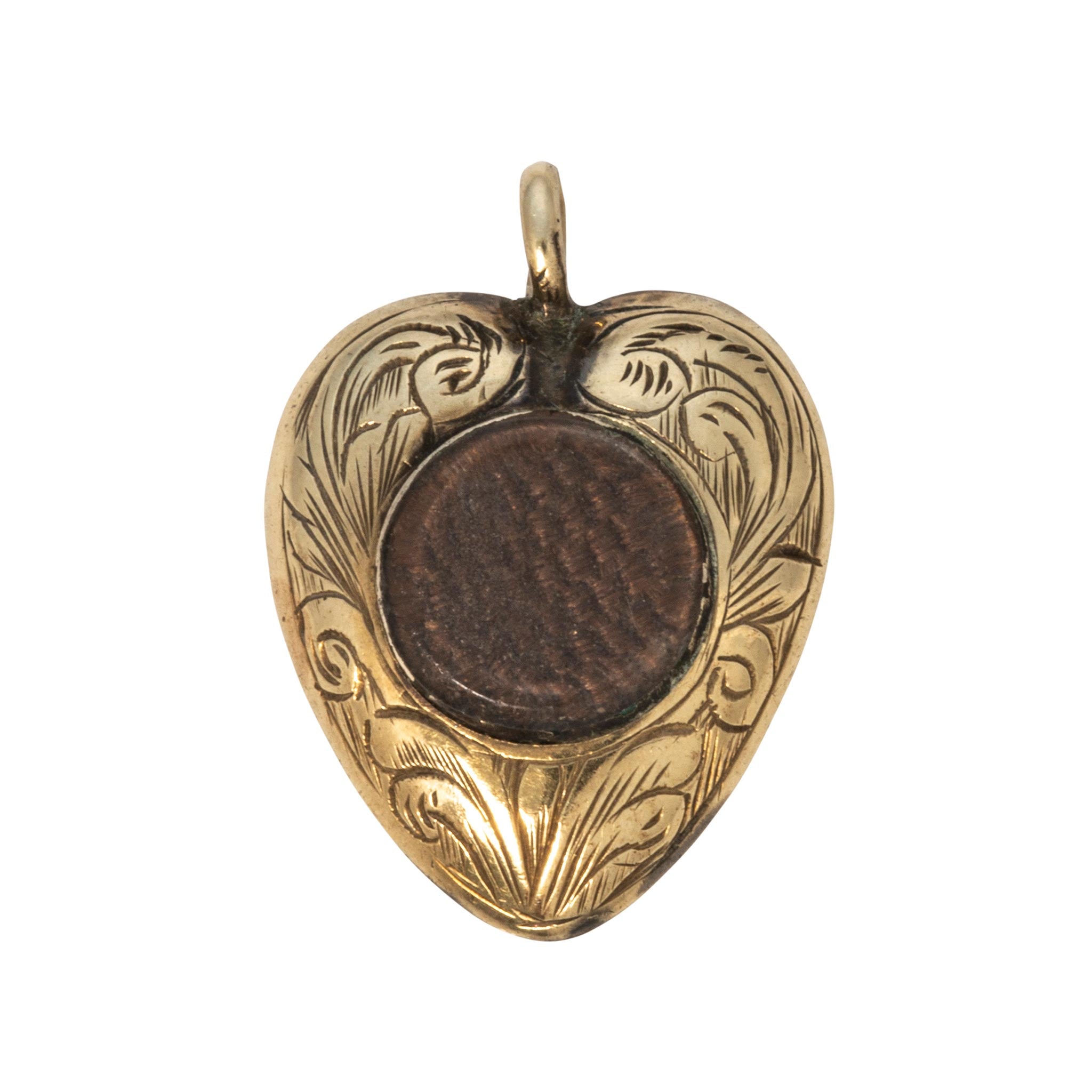 Victorian Turquoise Flower 9K Gold Heart Pendant