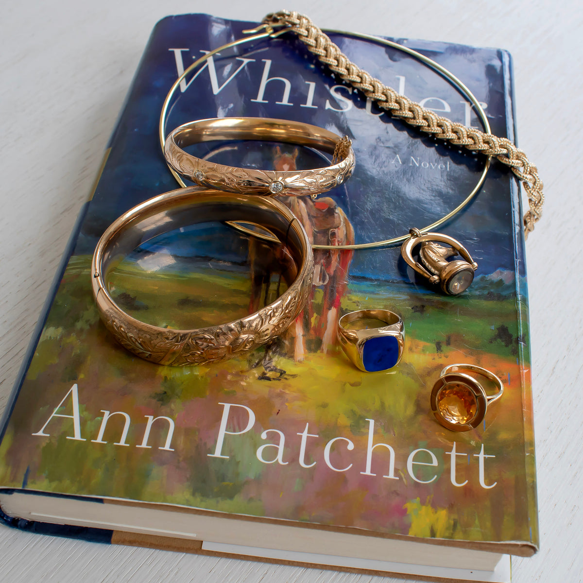 Victorian Style 9K Gold Horse Compass Fob Pendant, Vintage Lapis 14K Yellow Gold Signet Ring