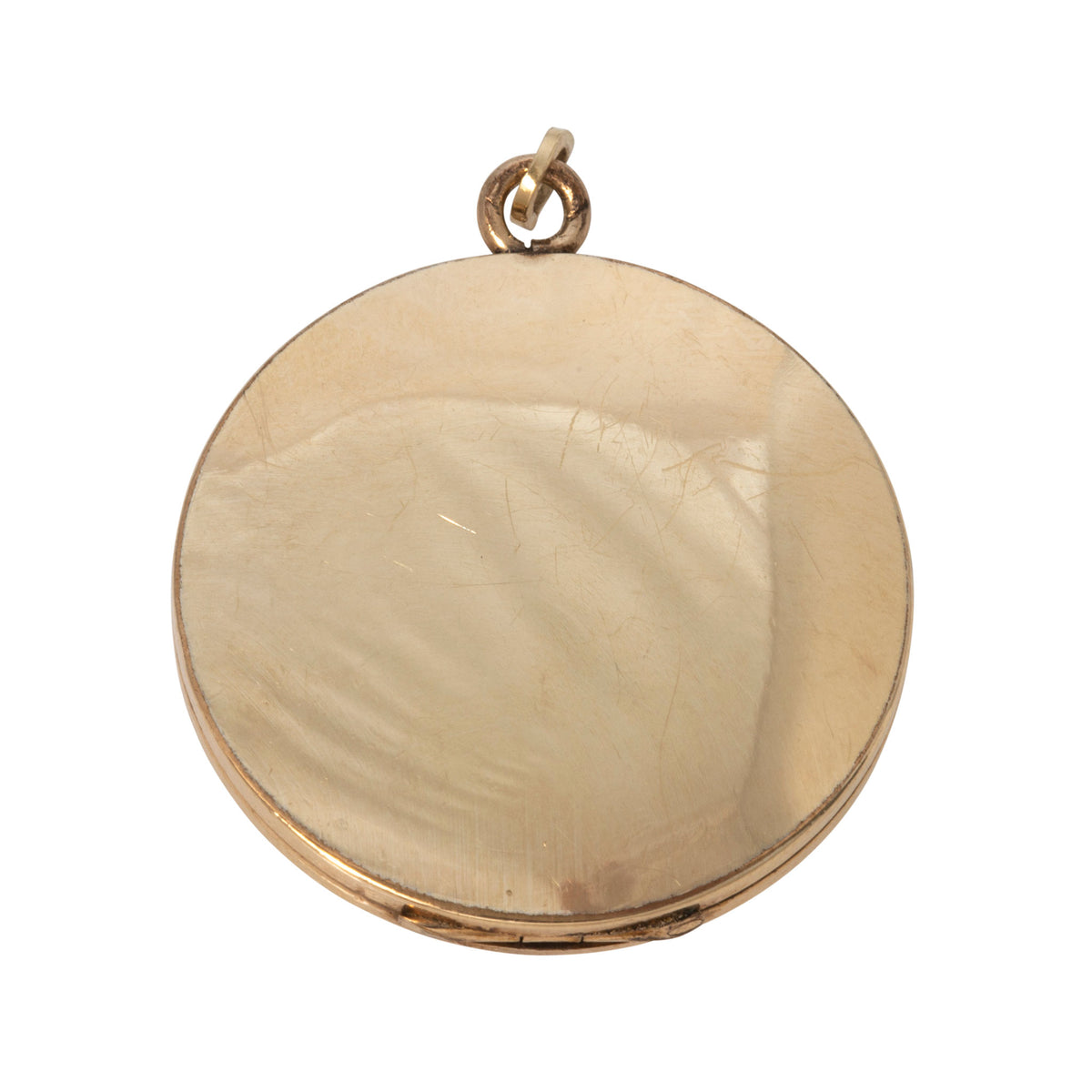 Estate Plain Gold-Filled Round Locket Pendant 1"