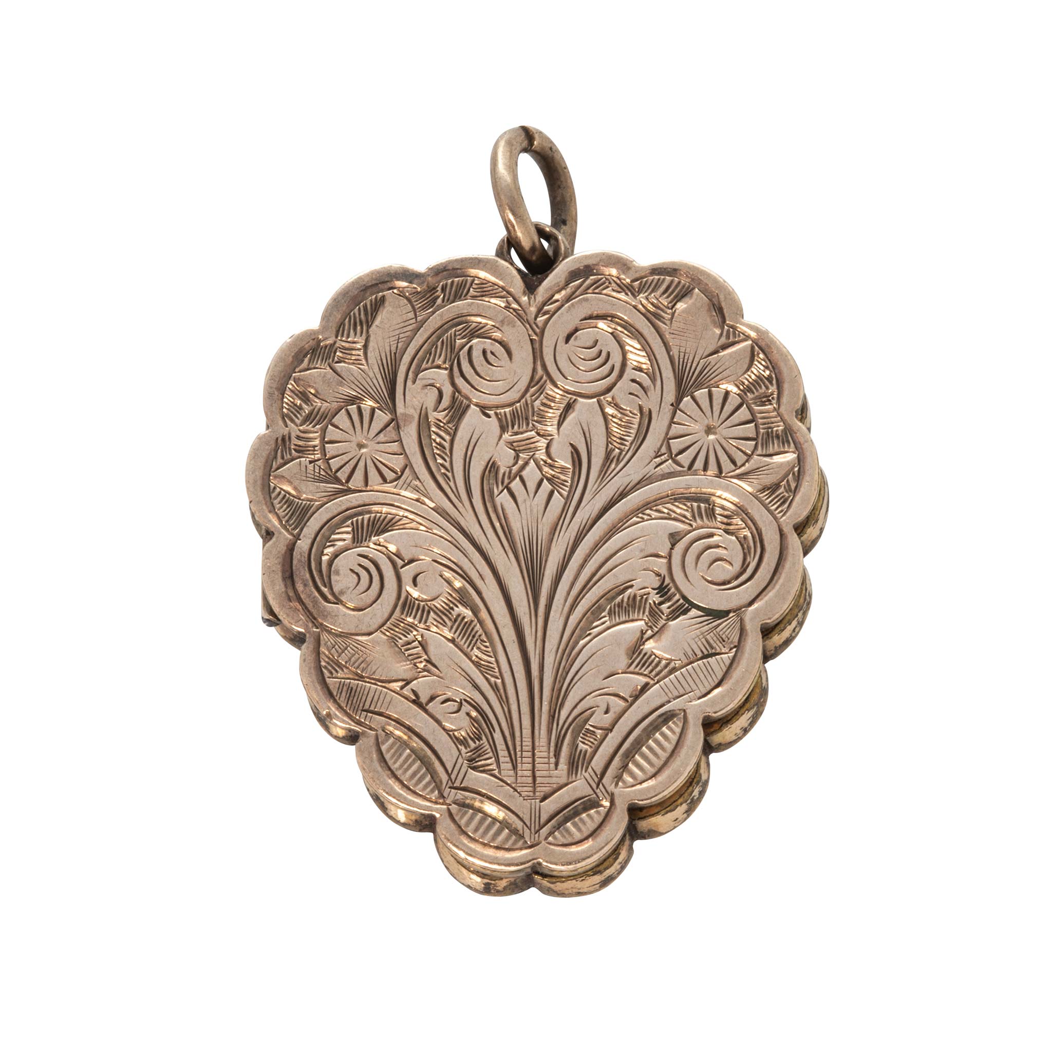 Victorian Back & Front Engraved Heart Locket Pendant