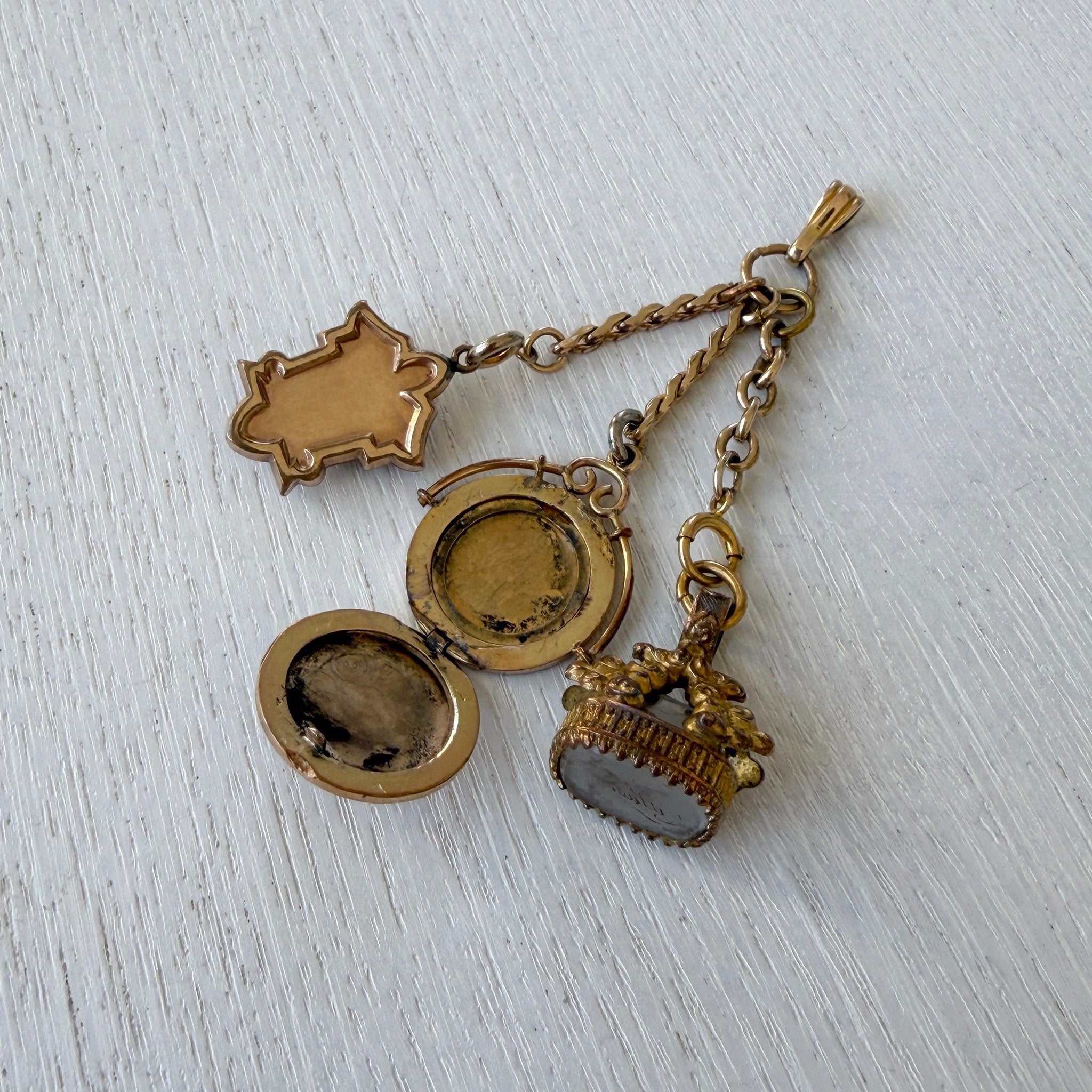 Victorian Gold-Filled Triple Fob Pendant