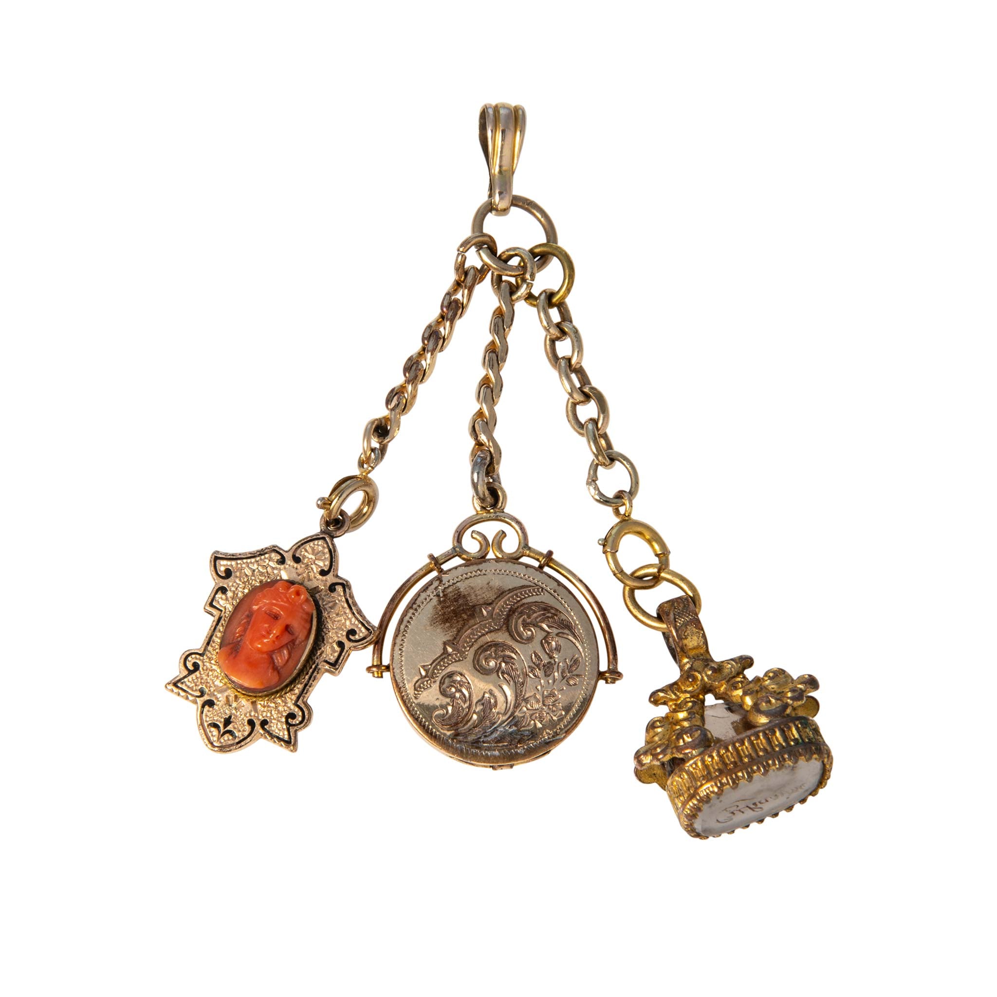 Victorian Gold-Filled Triple Fob Pendant