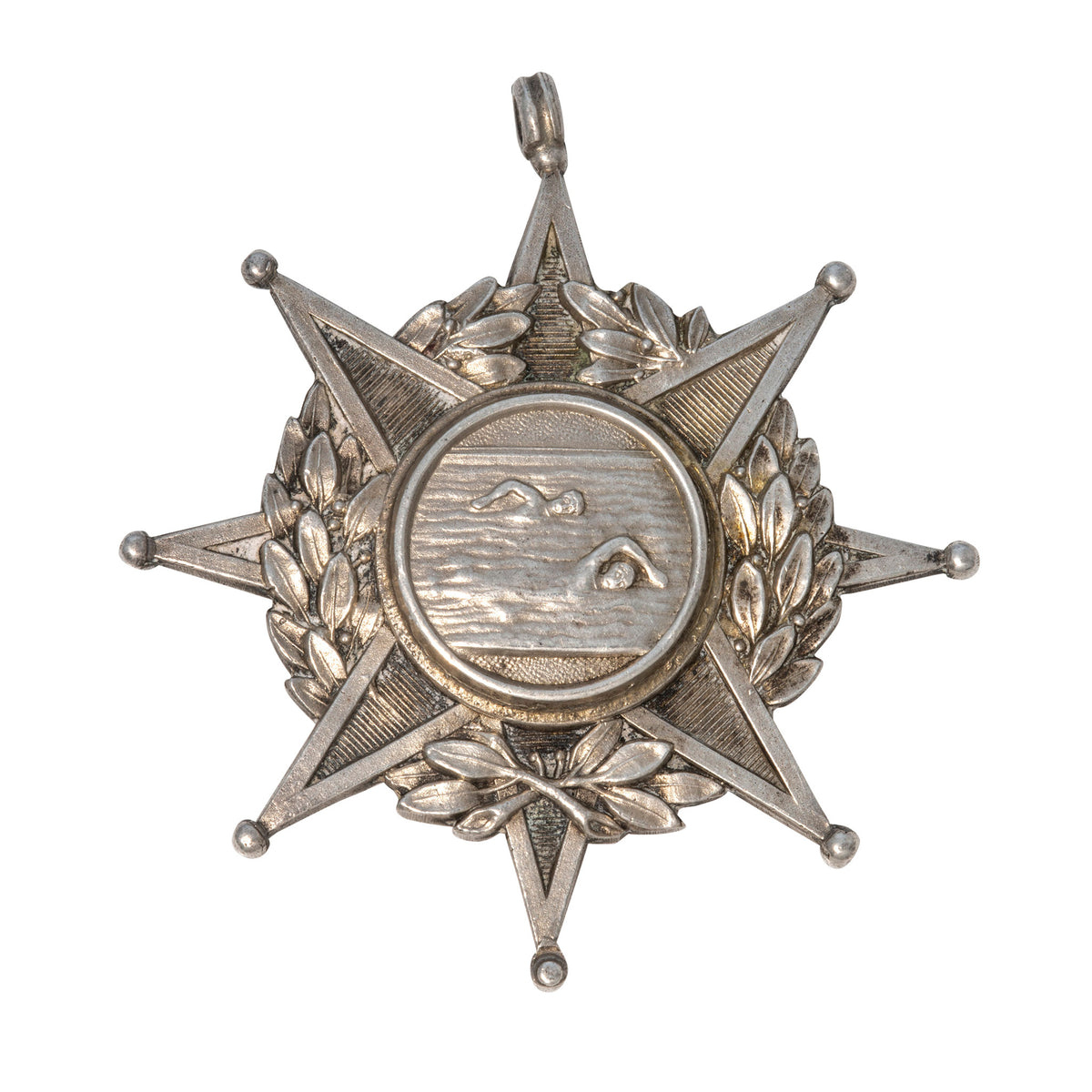 Vintage Silver 1927 British Swimming Championship Medal Pendant