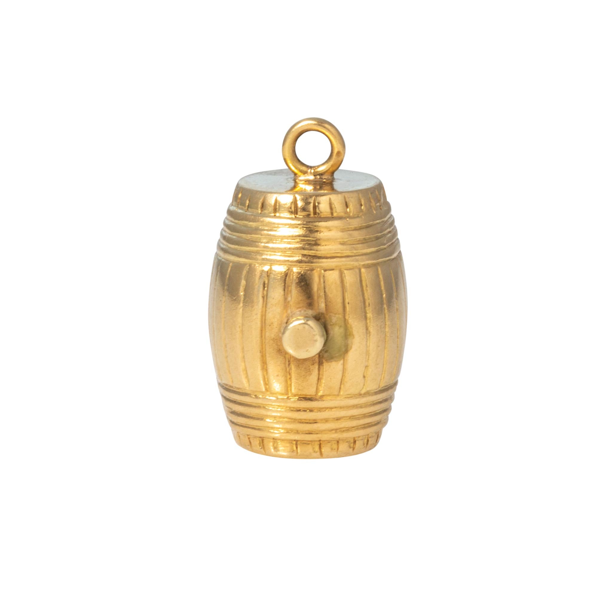 Vintage Barrel Drop Pendant Gold-Filled Chain Necklace 29"