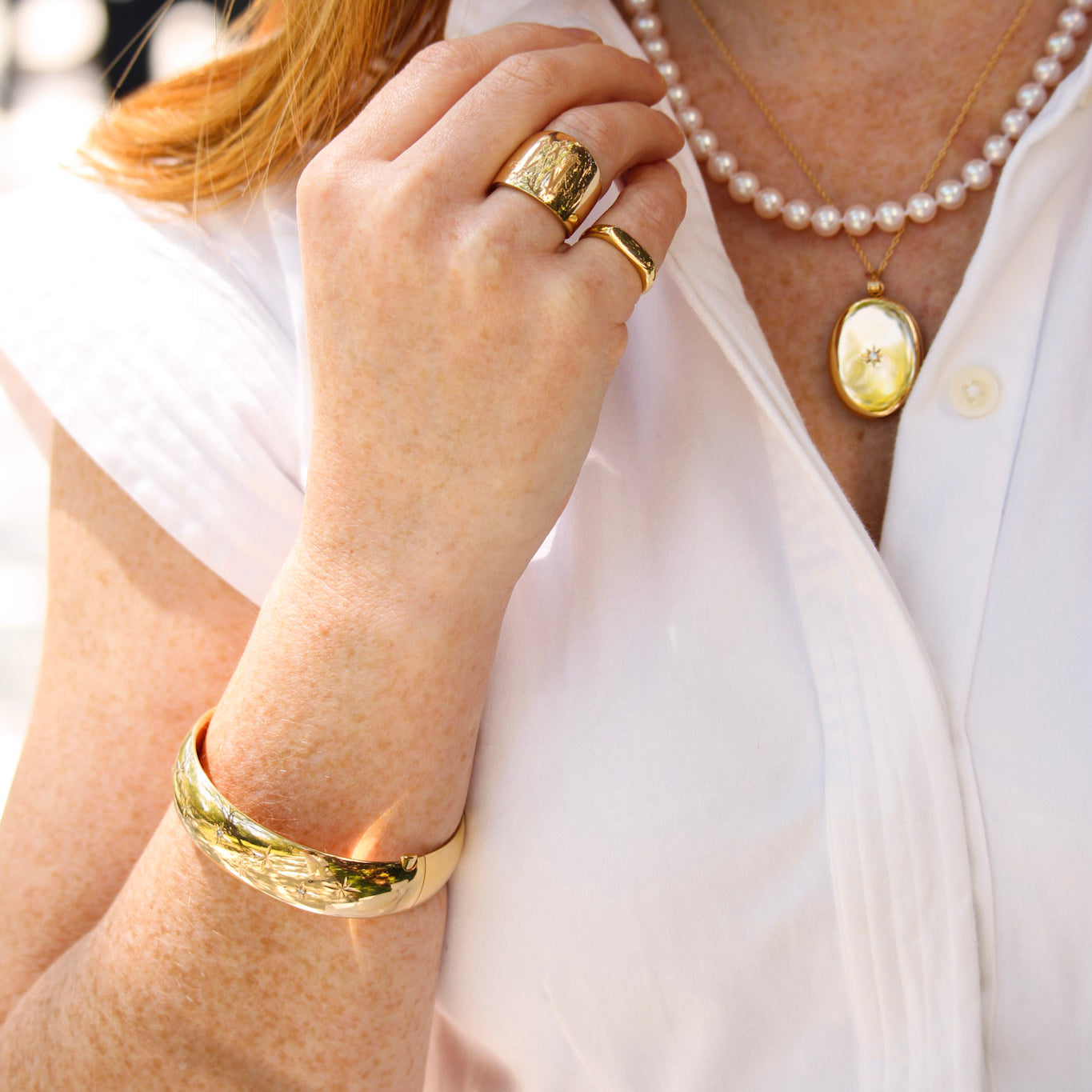 14K Gold-Filled Starcut Diamond 16mm Bangle