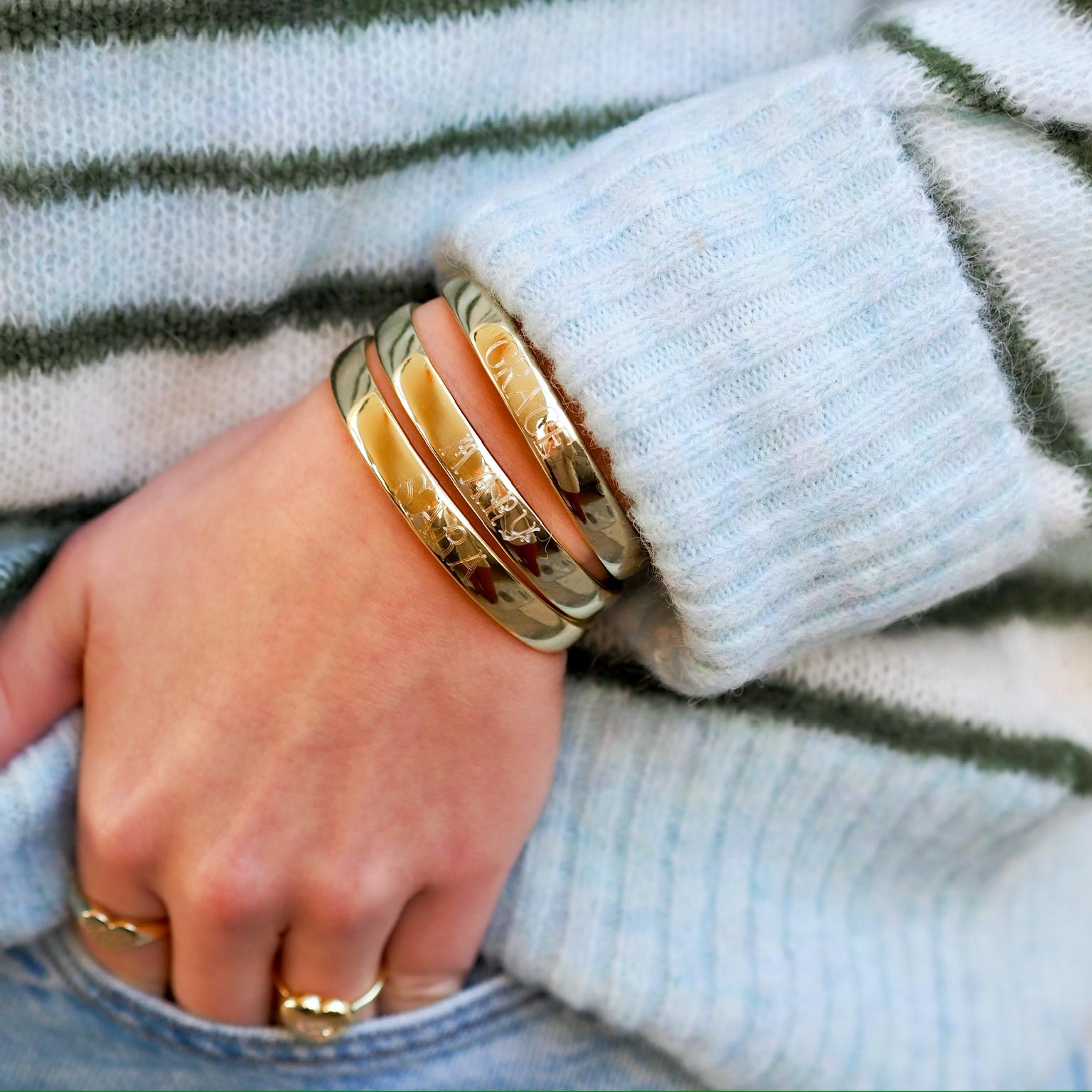 Goldbug Collection Engravable Wide Cuff
