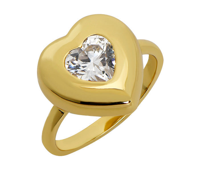 Goldbug Collection CZ Puffy Heart Ring