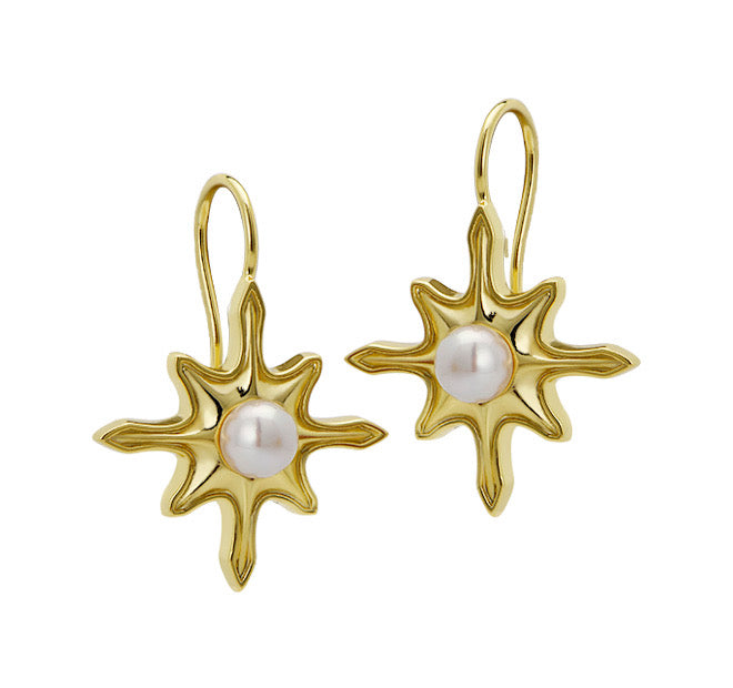Goldbug Collection Freshwater Pearl Seastar Drop Earrings