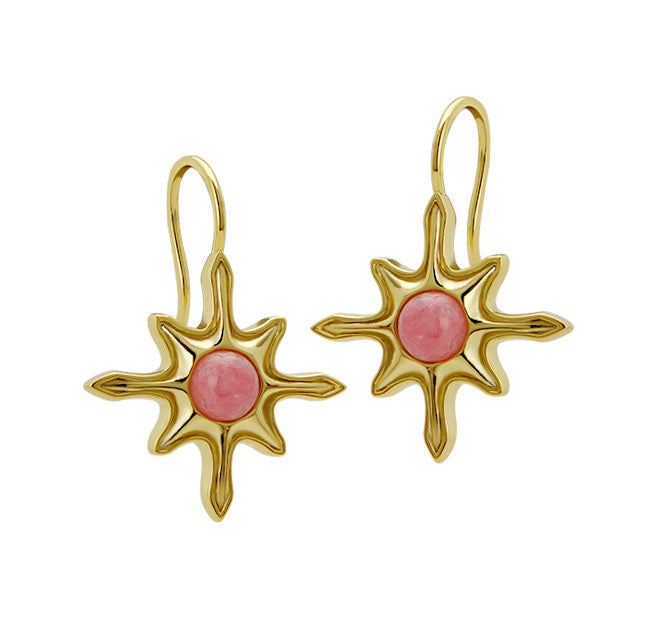 Goldbug Collection Rhodochrosite Seastar Drop Earrings