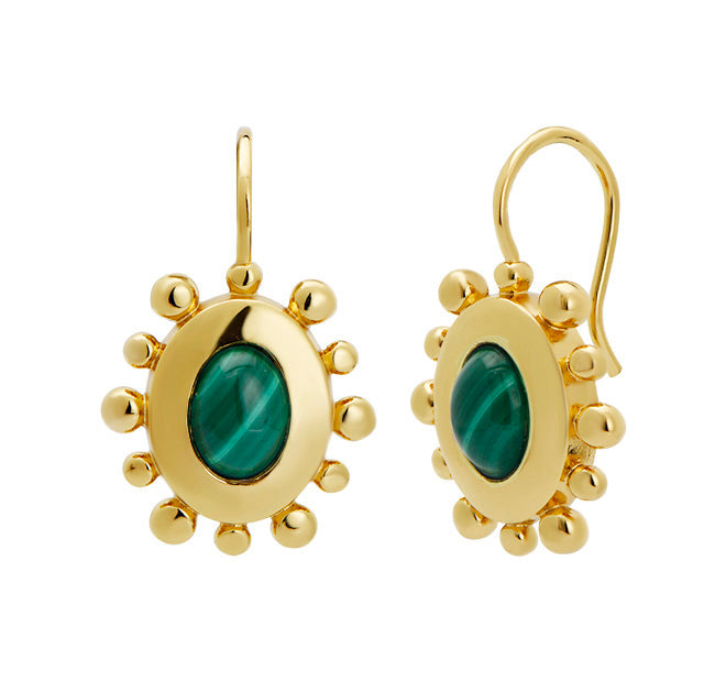 Goldbug Collection Malachite Twiggy Drop Earrings