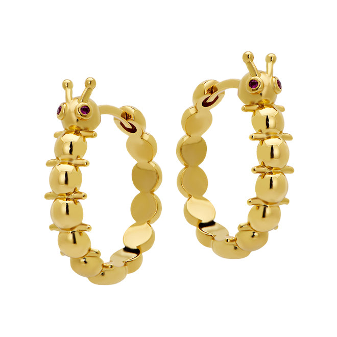 Goldbug Collection Caterpillar Hoop Earrings