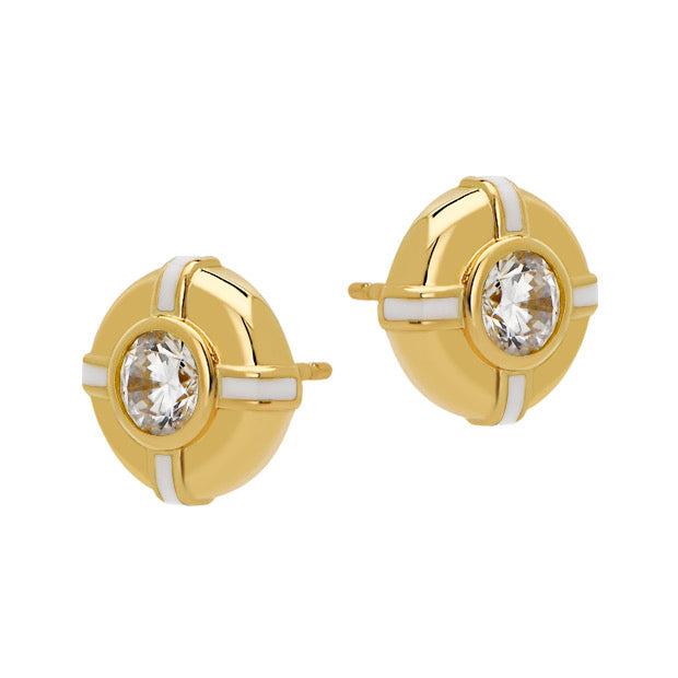 Goldbug Collection CZ Life Ring Stud Earrings