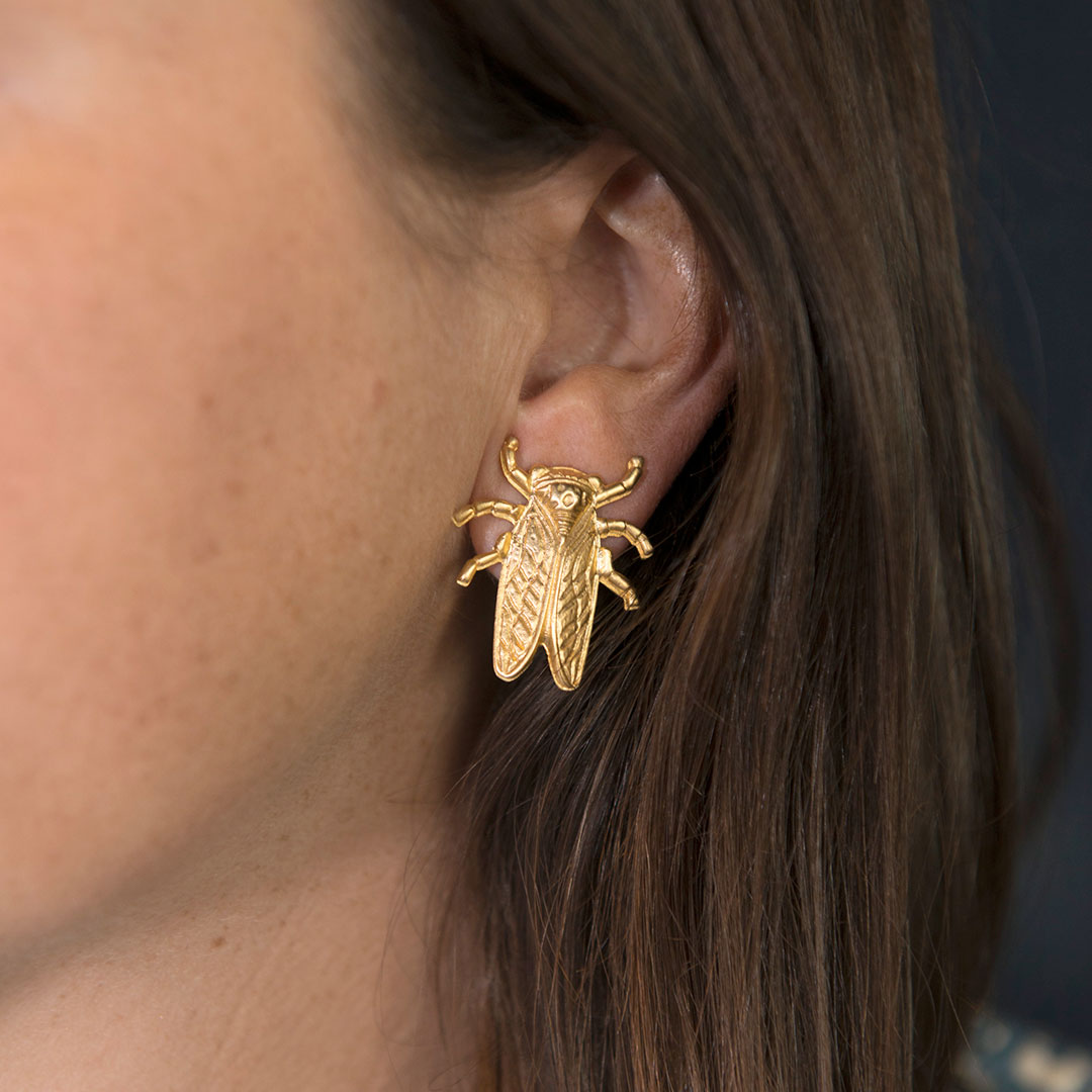 Goldbug Stayin' Alive Clip On Earrings