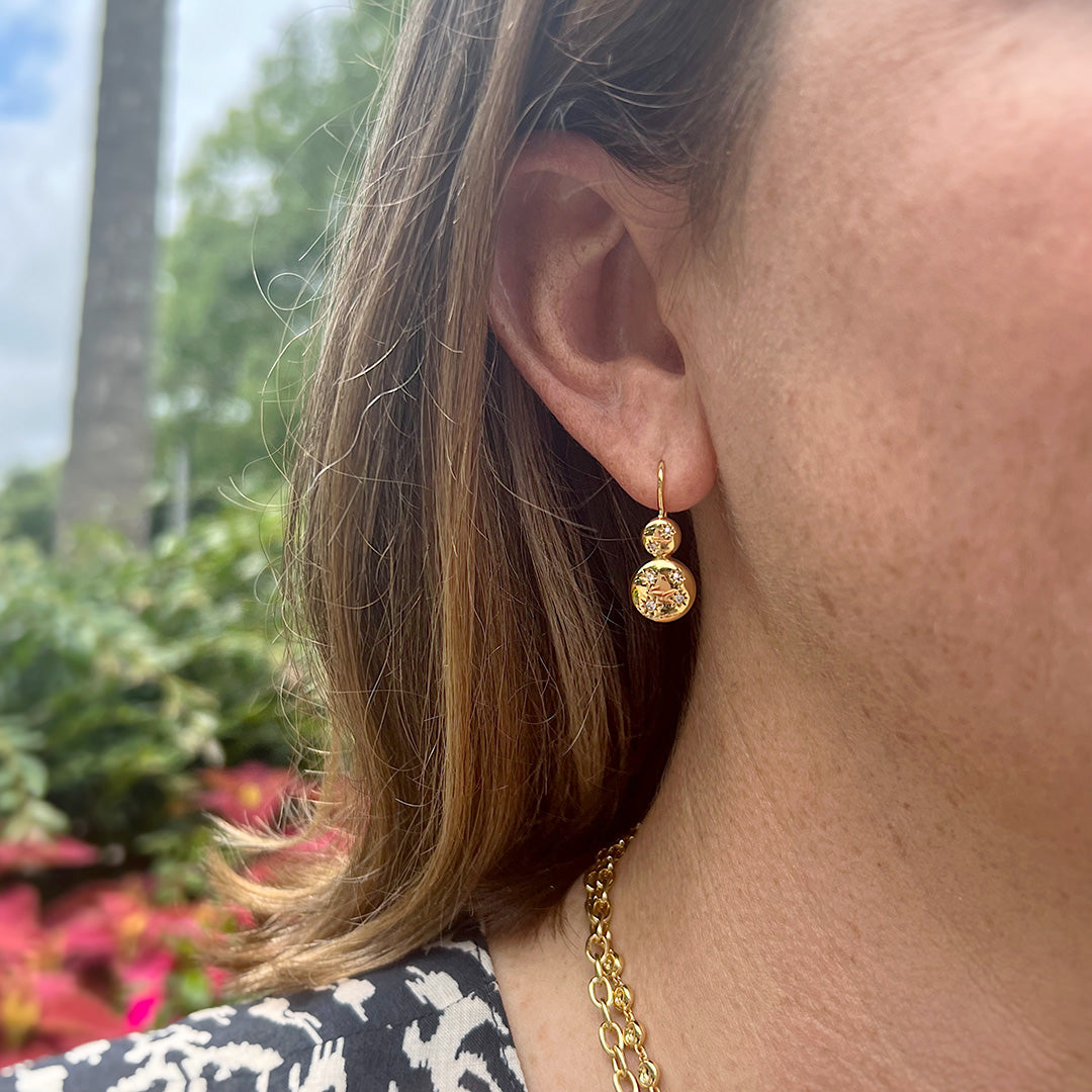 Goldbug Double Bubble Drop Earrings