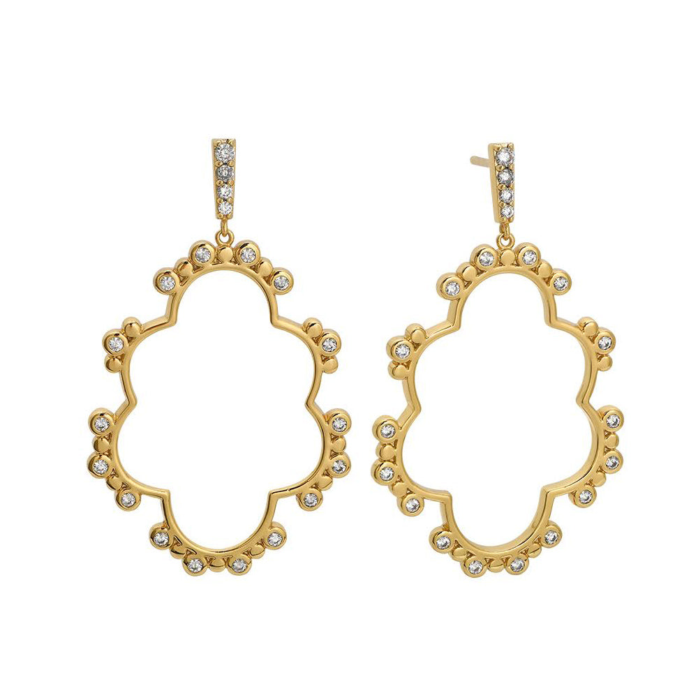 Goldbug Frame Sparkle Drop Earrings