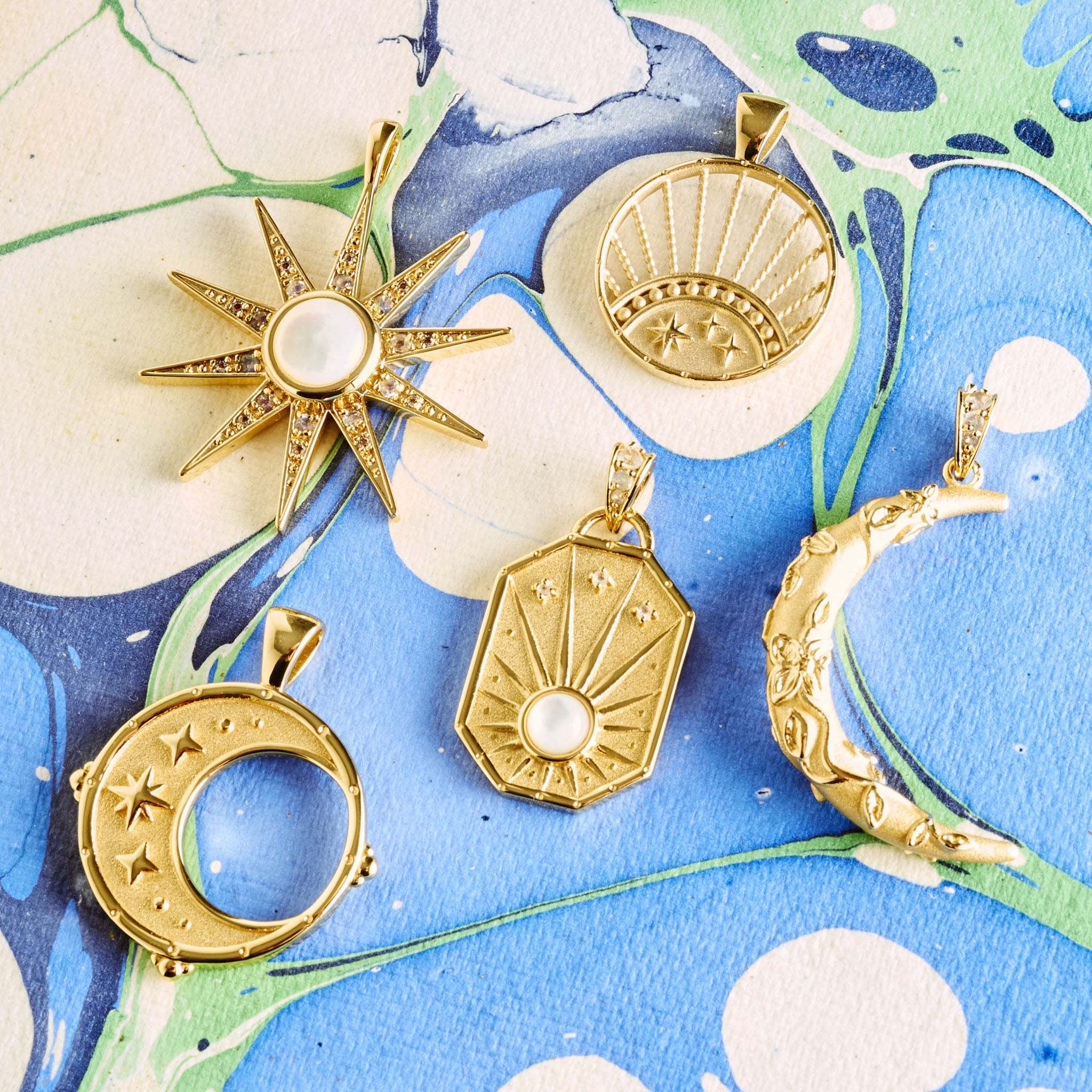 Jane Win FOREVER Vineyard Crescent Moon Pendant Necklace