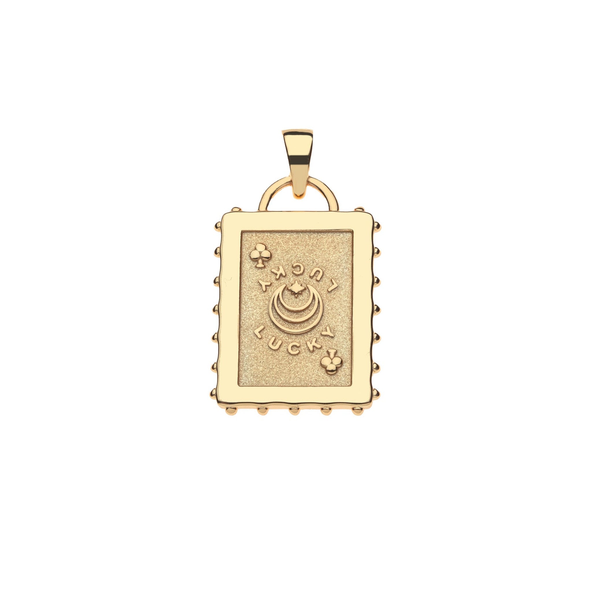 Jane Win LUCKY Queen of Clubs Card Pendant