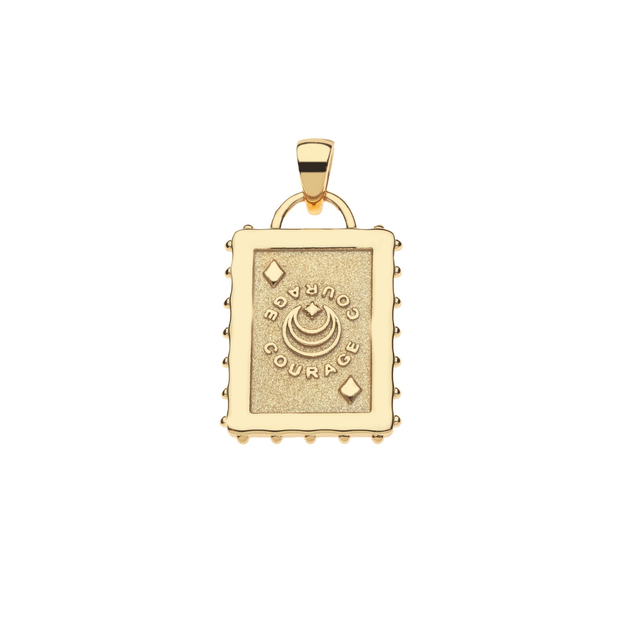 Jane Win COURAGE Queen of Diamonds Card Pendant