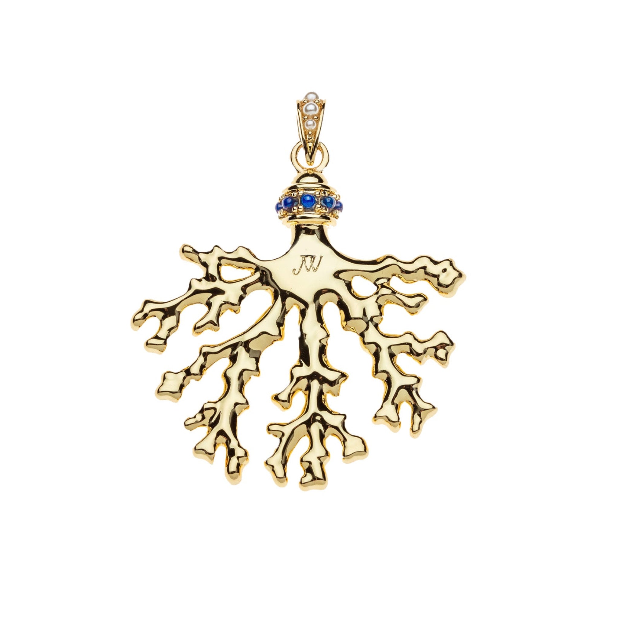 Jane Win STRONG Embellished Coral Pendant Necklace