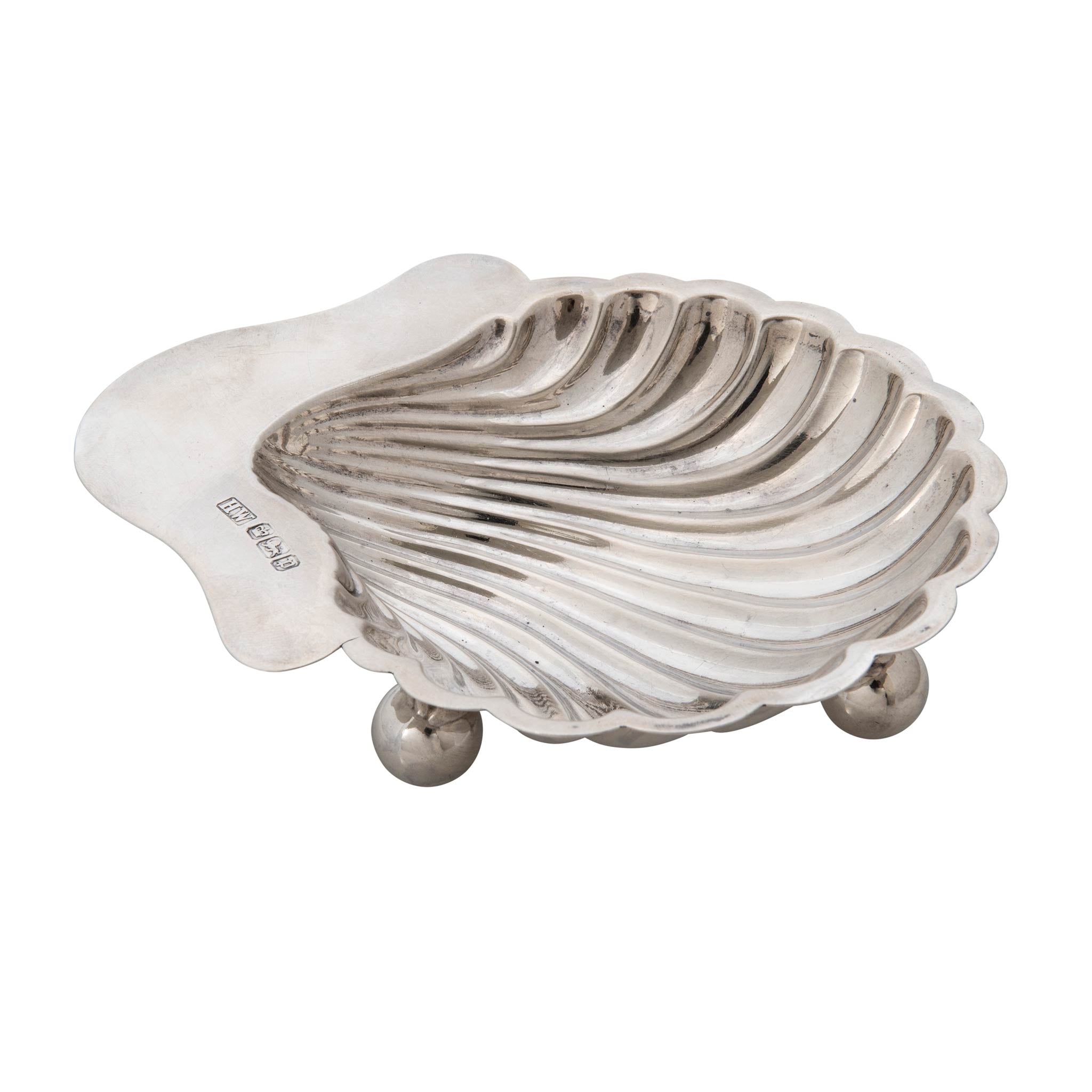 Vintage Sterling Silver Scallop Shell Footed Dish