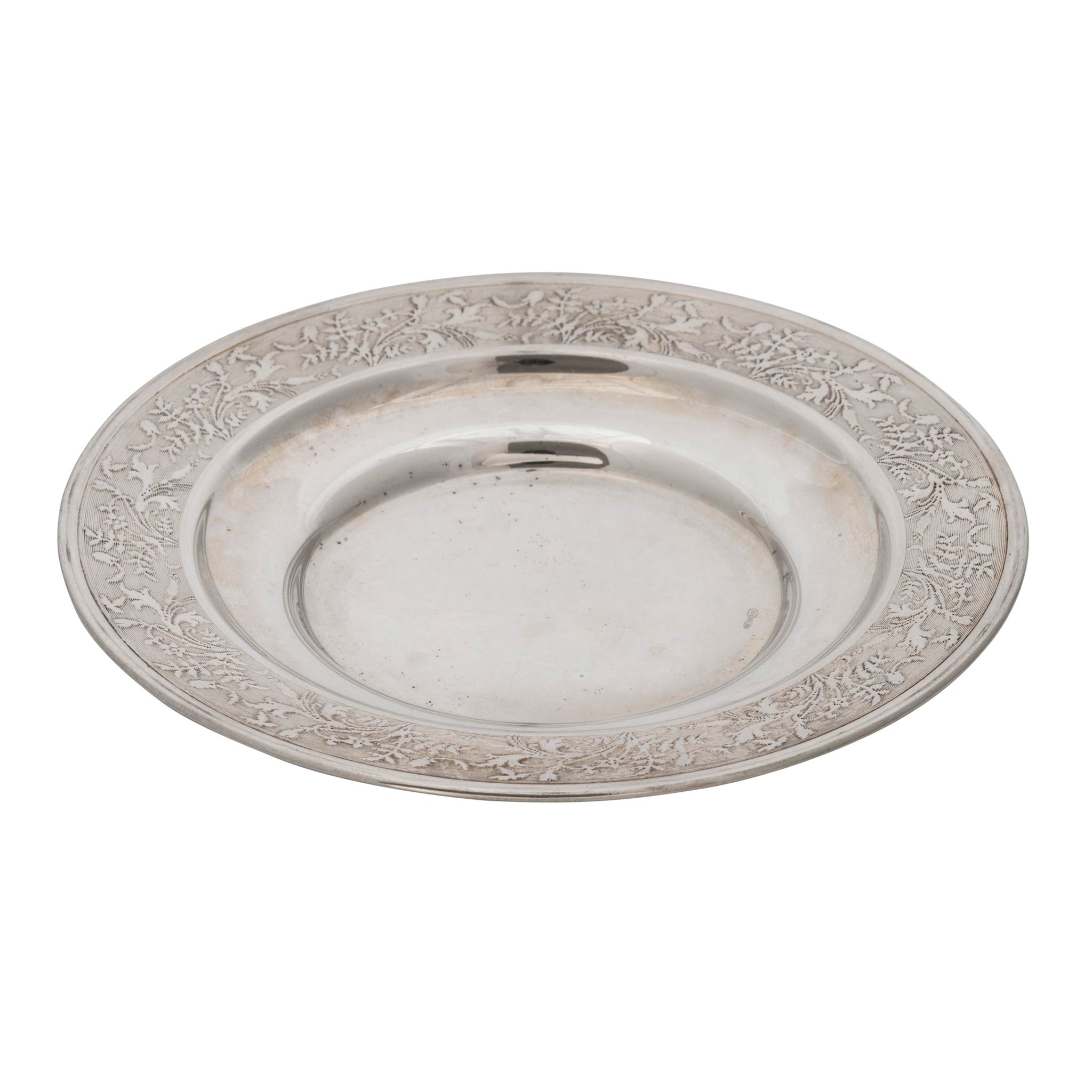 Vintage Firenze 800 Silver Ornate Floral Dish