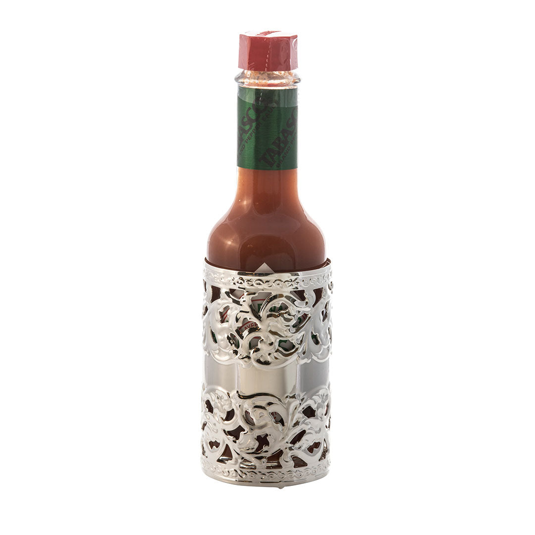 English Silver Plated Queen Anne Hot Sauce Bottle Condiment Holder