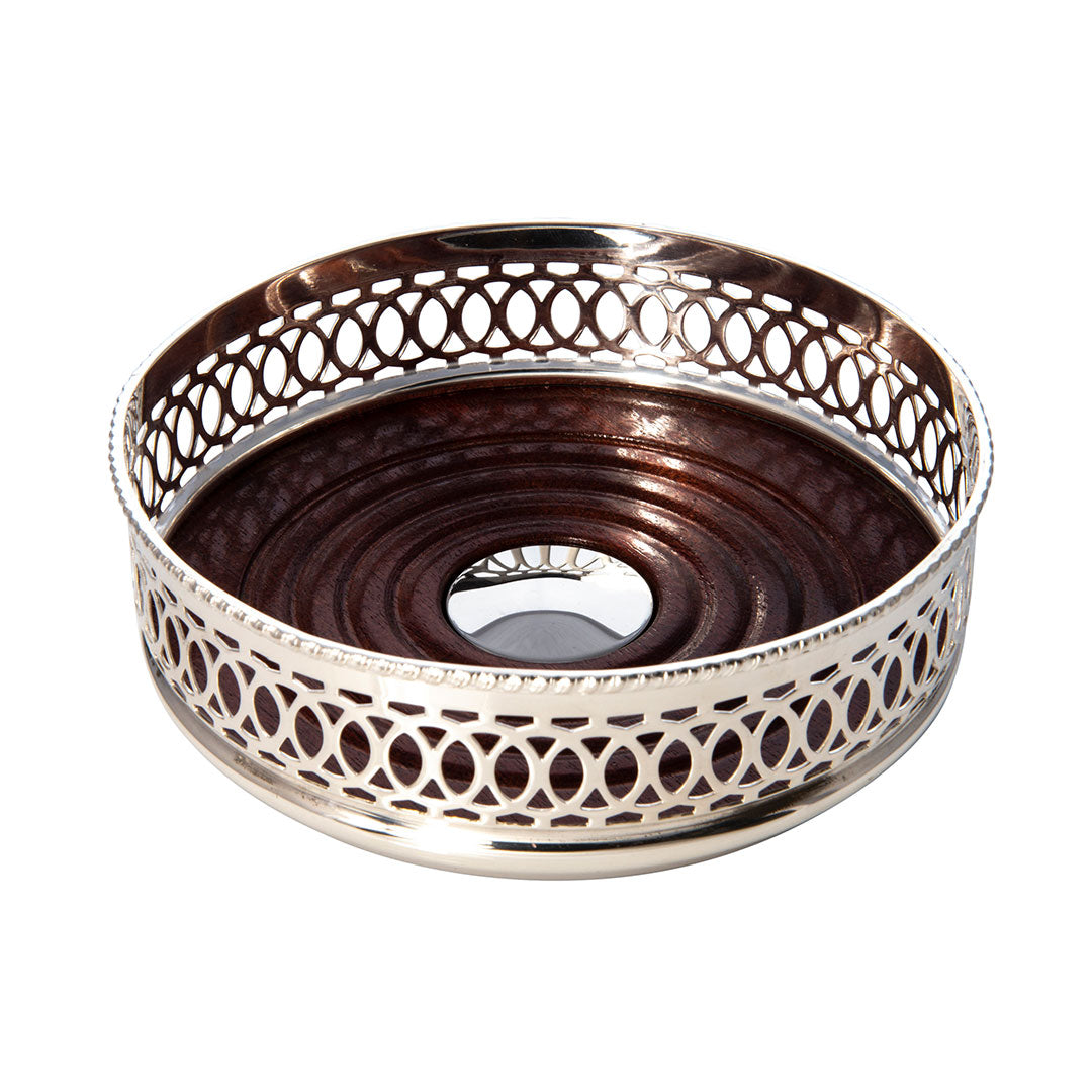 English Silver Plated Ring Design Wine Coaster