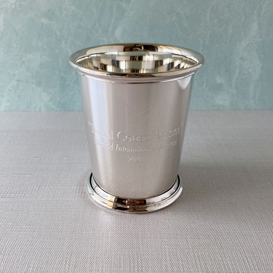 Sterling Silver Kentucky Julep Cup 9oz with machine engraving