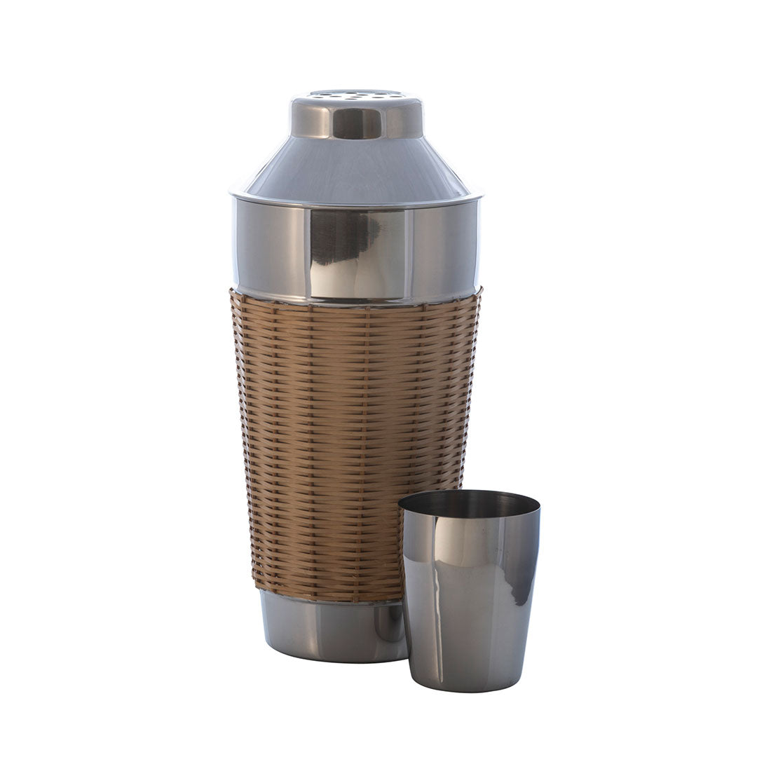 Stainless Steel Woven Rattan Cocktail Shaker 28oz