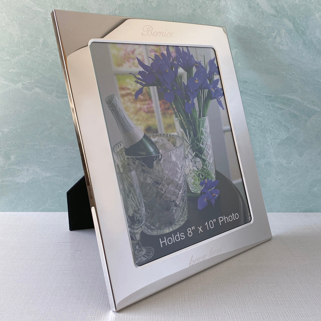 Silver Plated Picture Frame 8x10 with machine engraving