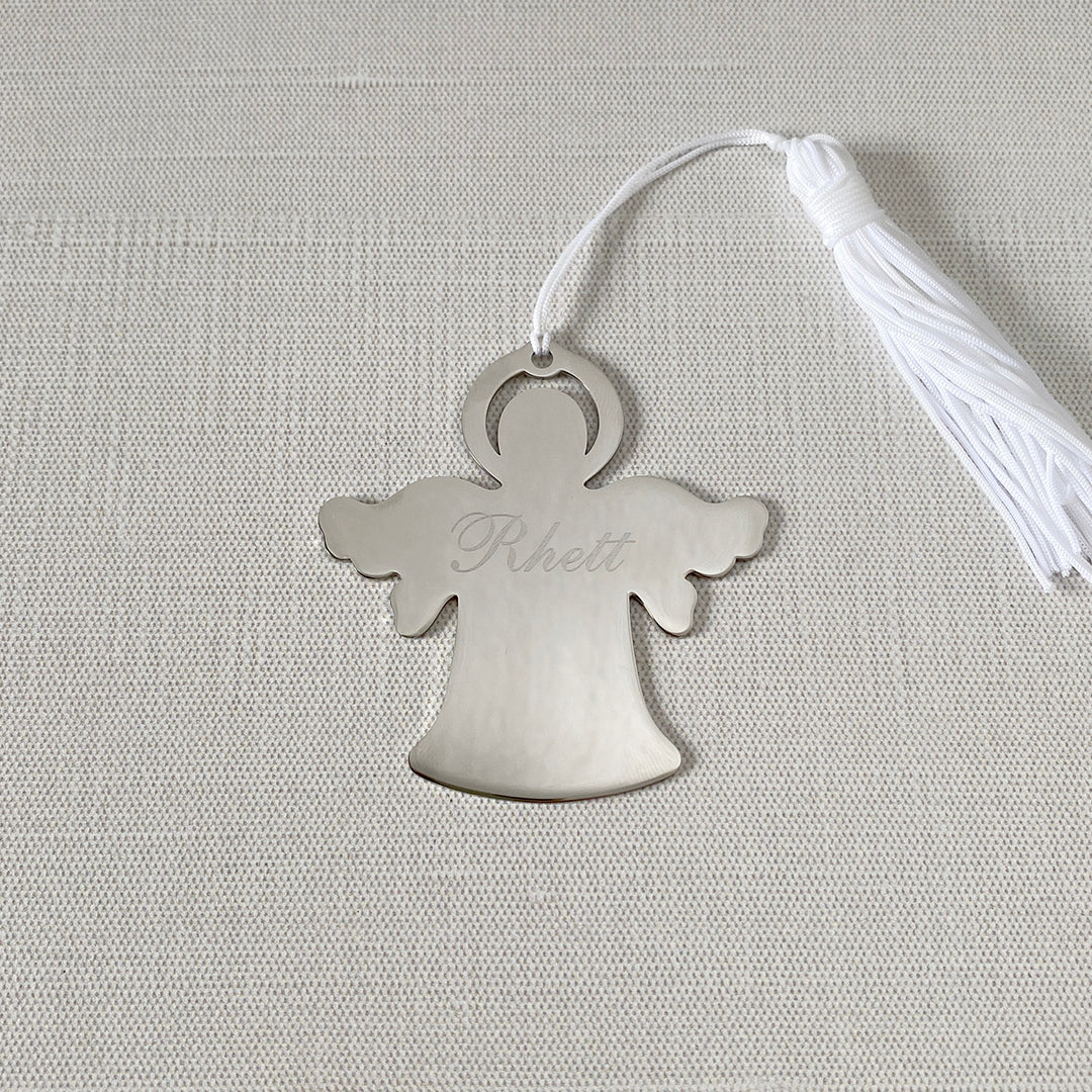 Personalized Angel Ornament with machine engraving